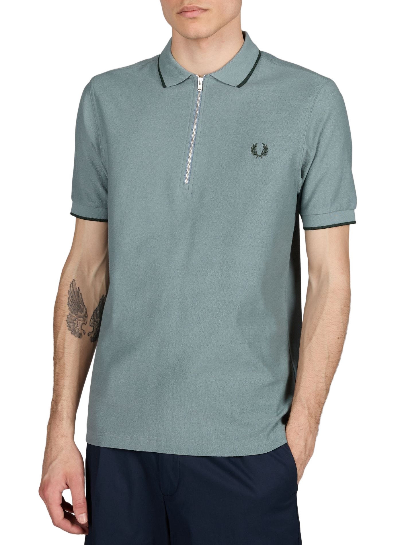 Polo a maniche corte in piqué di crepe FRED PERRY Blu