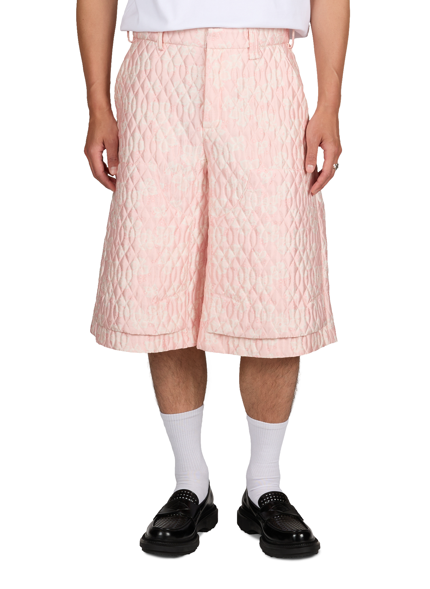 Short matelassé imprimé fleuri SIMONE ROCHA Rose