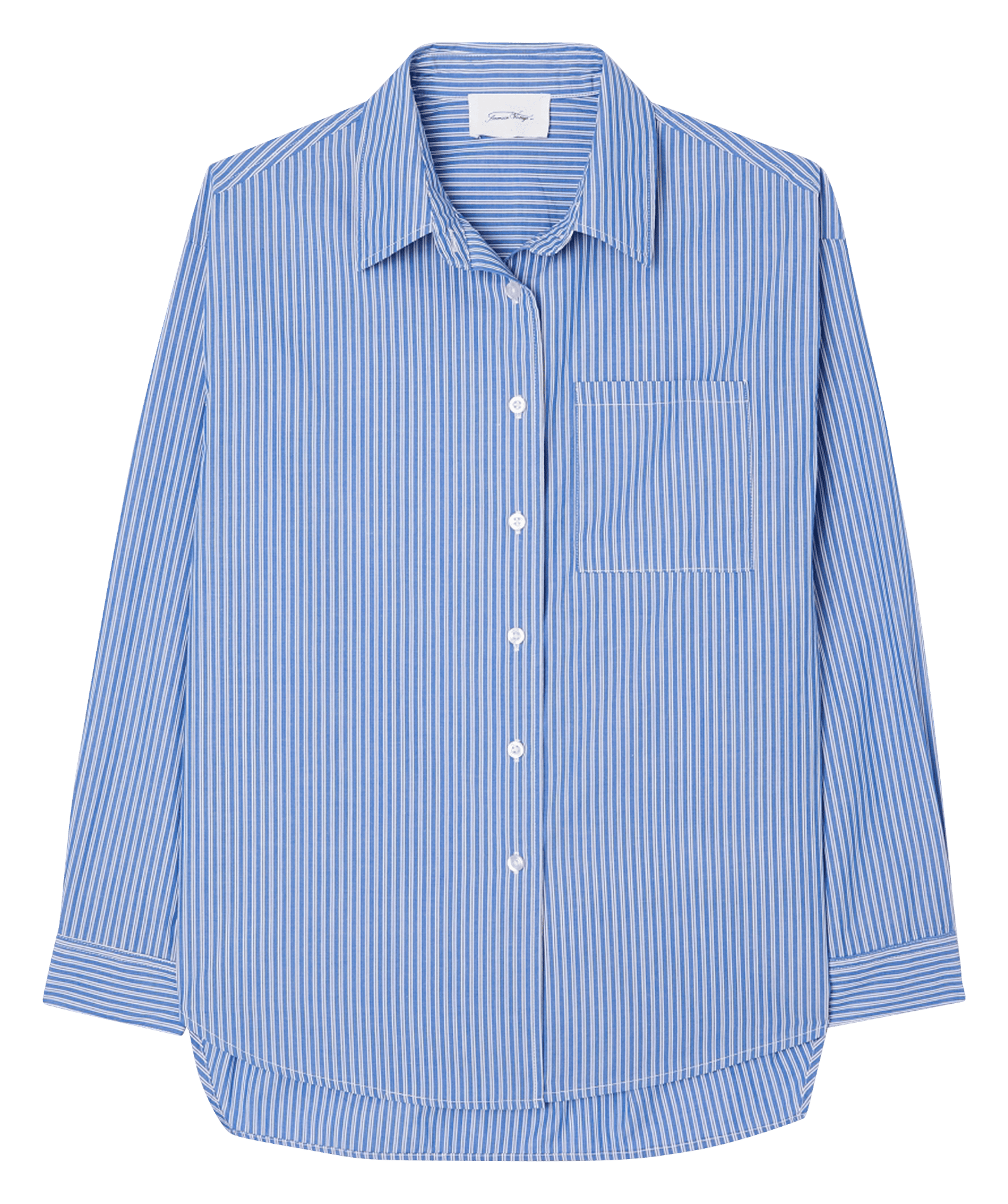 Chemise droite rayée en coton zatybay AMERICAN VINTAGE Bleu
