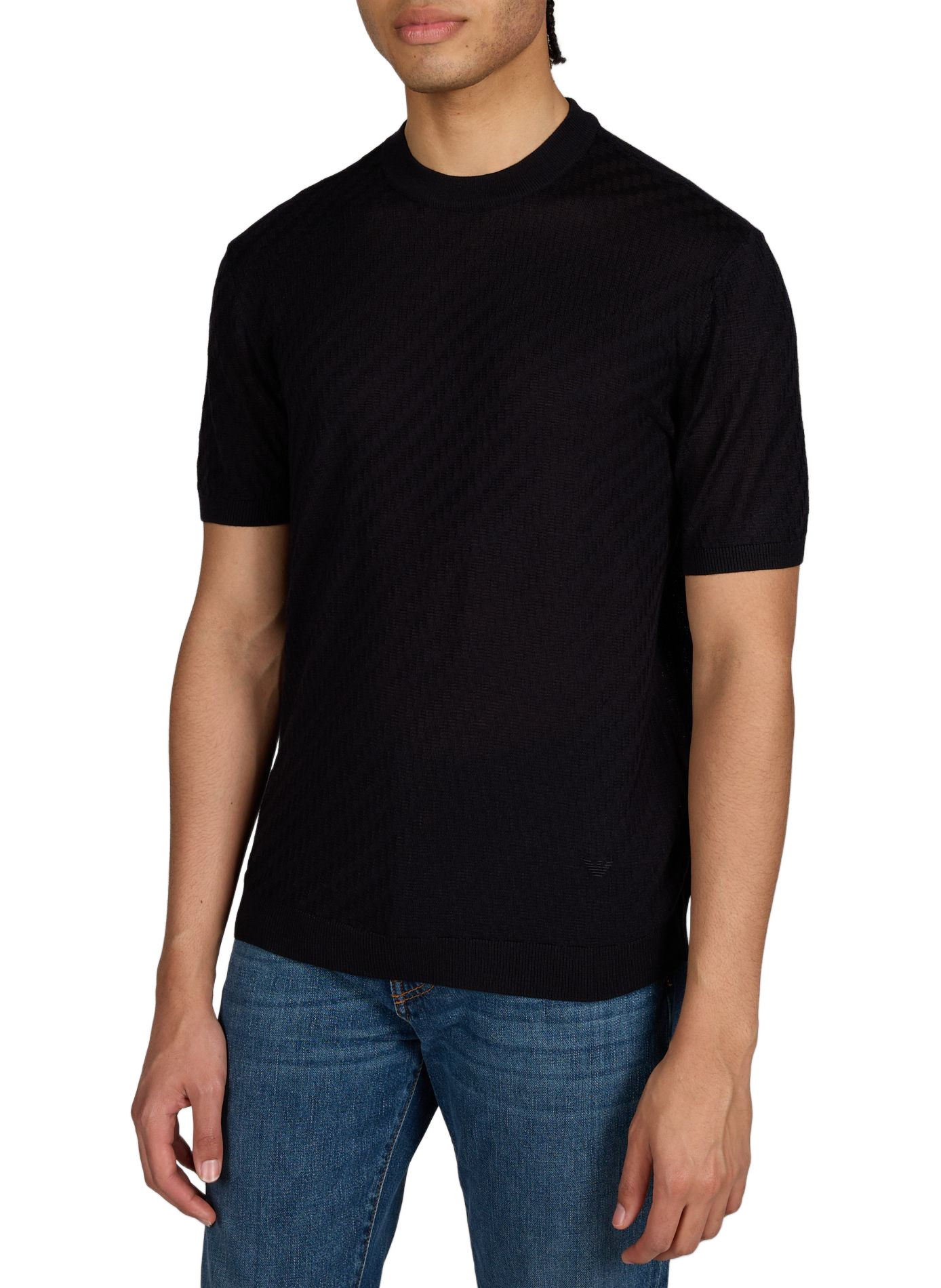 Short-sleeved polo shirt with logo EMPORIO ARMANI Blue