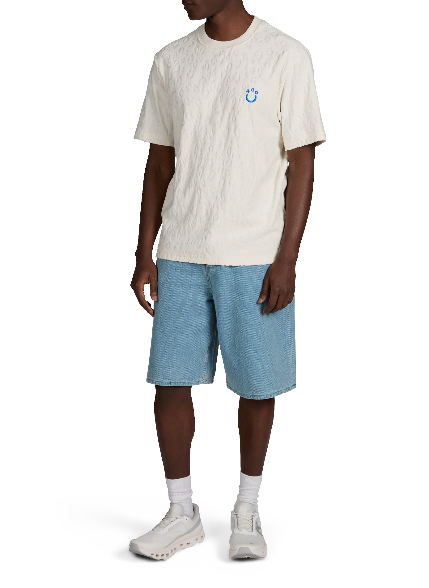 NAGUTEE cotton T-shirt HUGO BLUE Beige