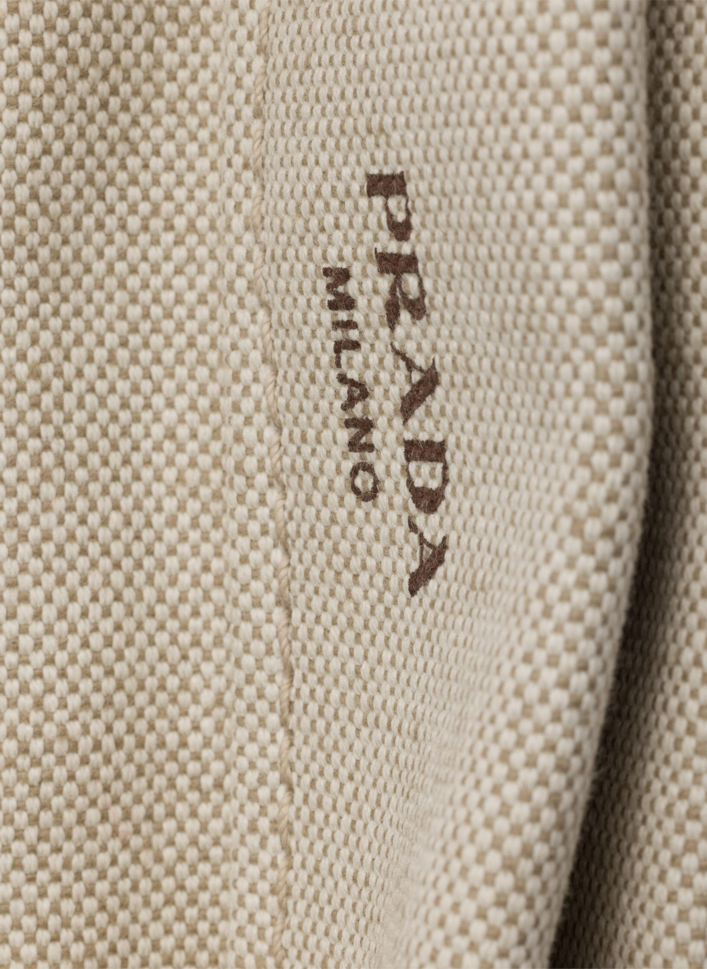 Cabas prada route en toile et cuir PRADA Beige