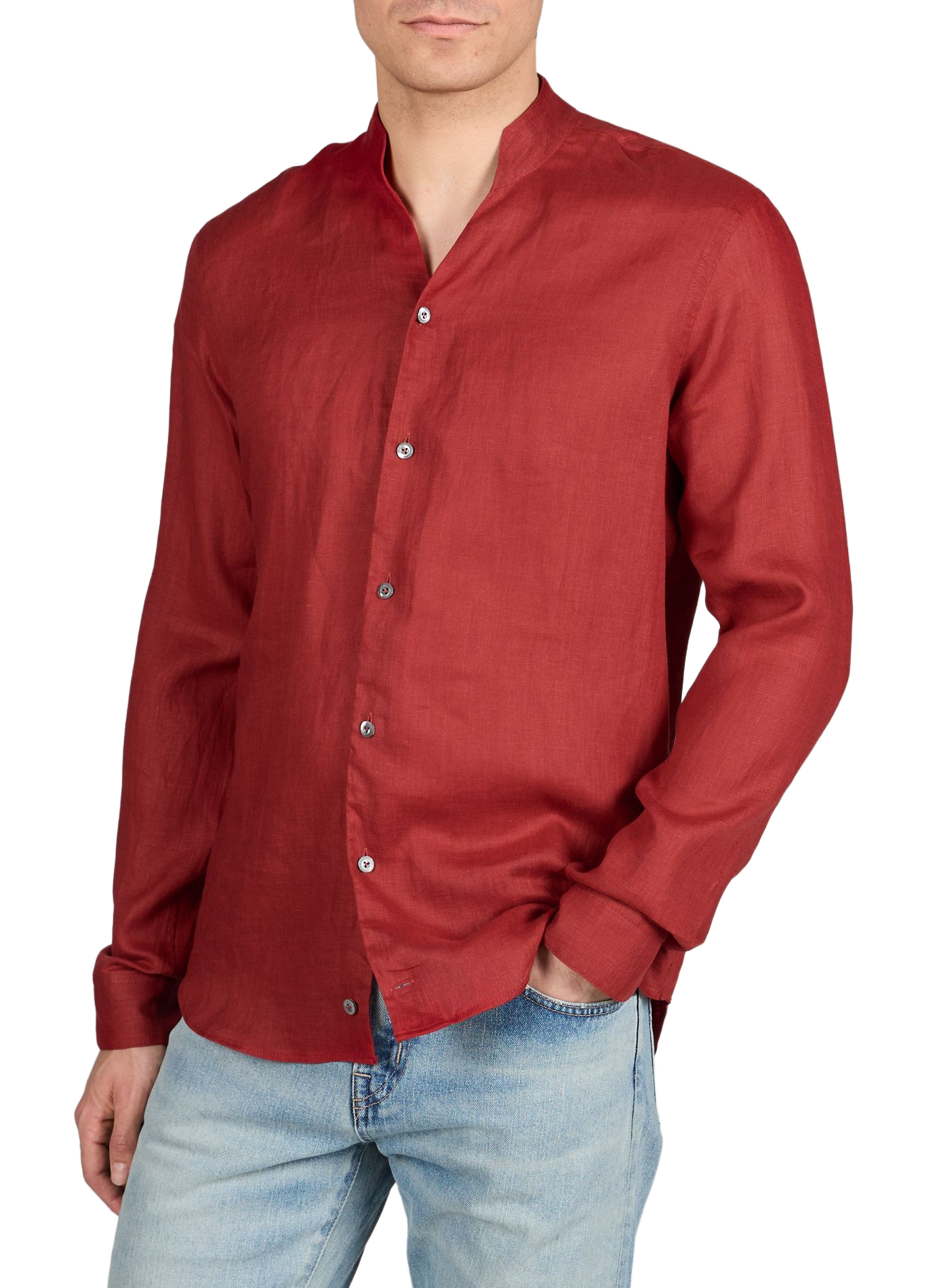 Chemise droite en lin VAN LAACK Rouge