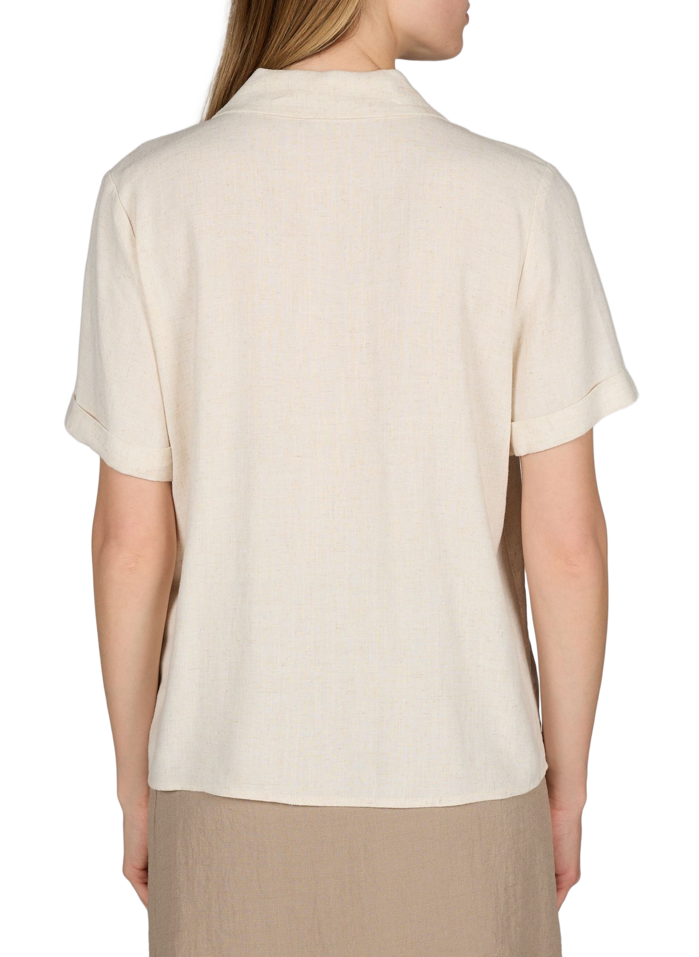 Blouse met korte mouwen OBJECT Beige
