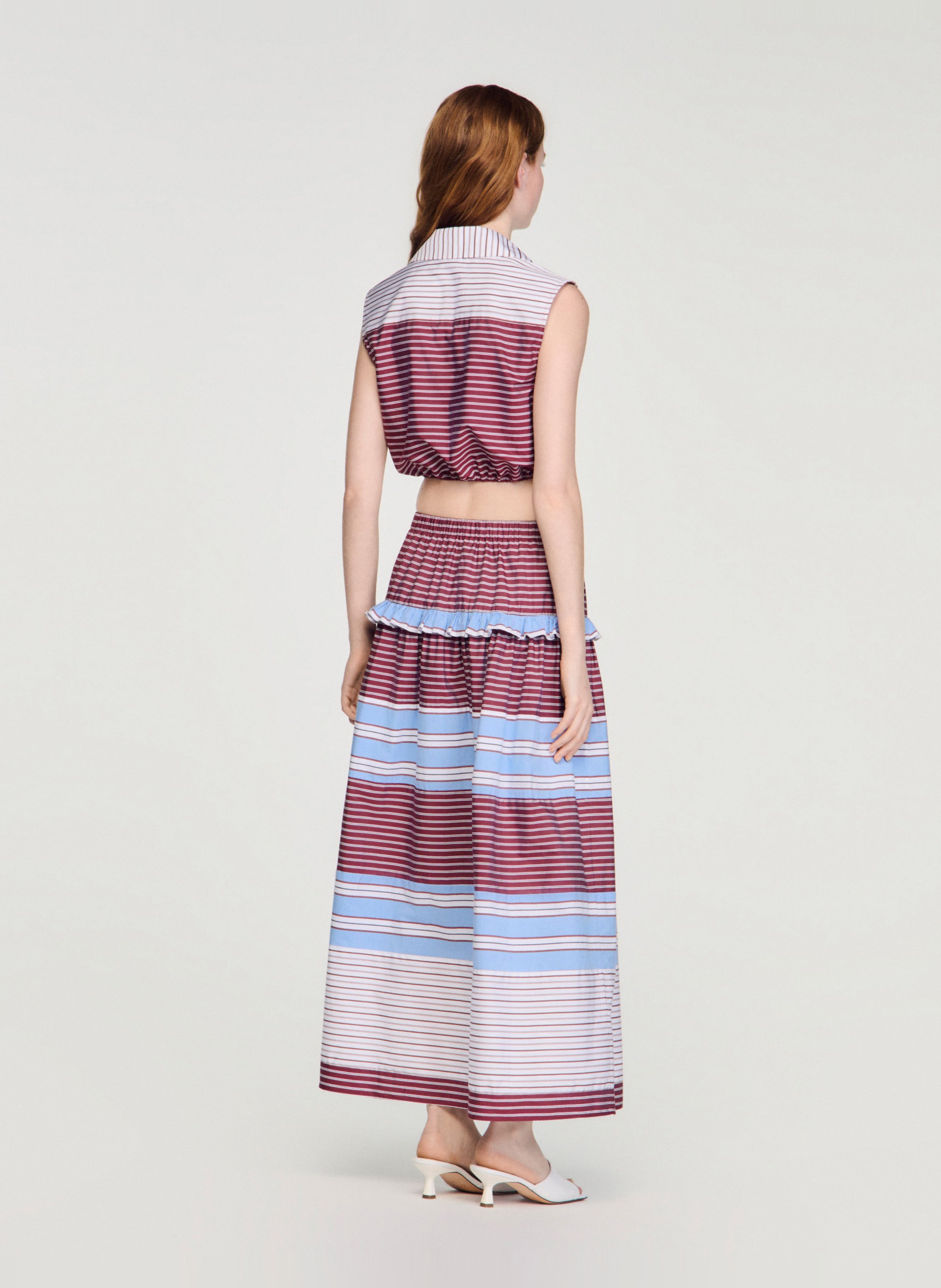 Chemise col classique en coton SANDRO Rouge