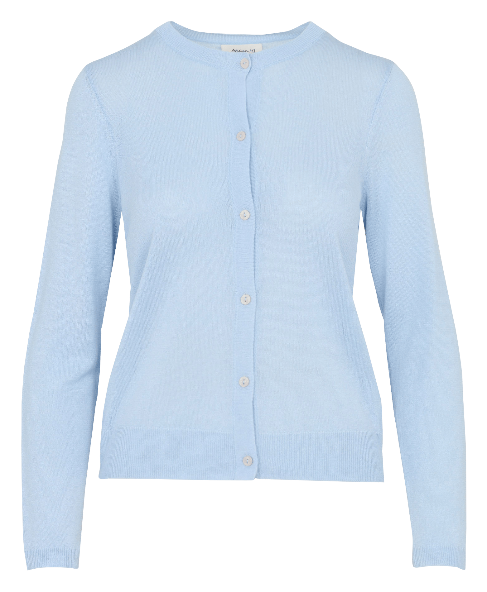 Gilet droit col rond en maille mélangée paprika MAISON 123 Bleu