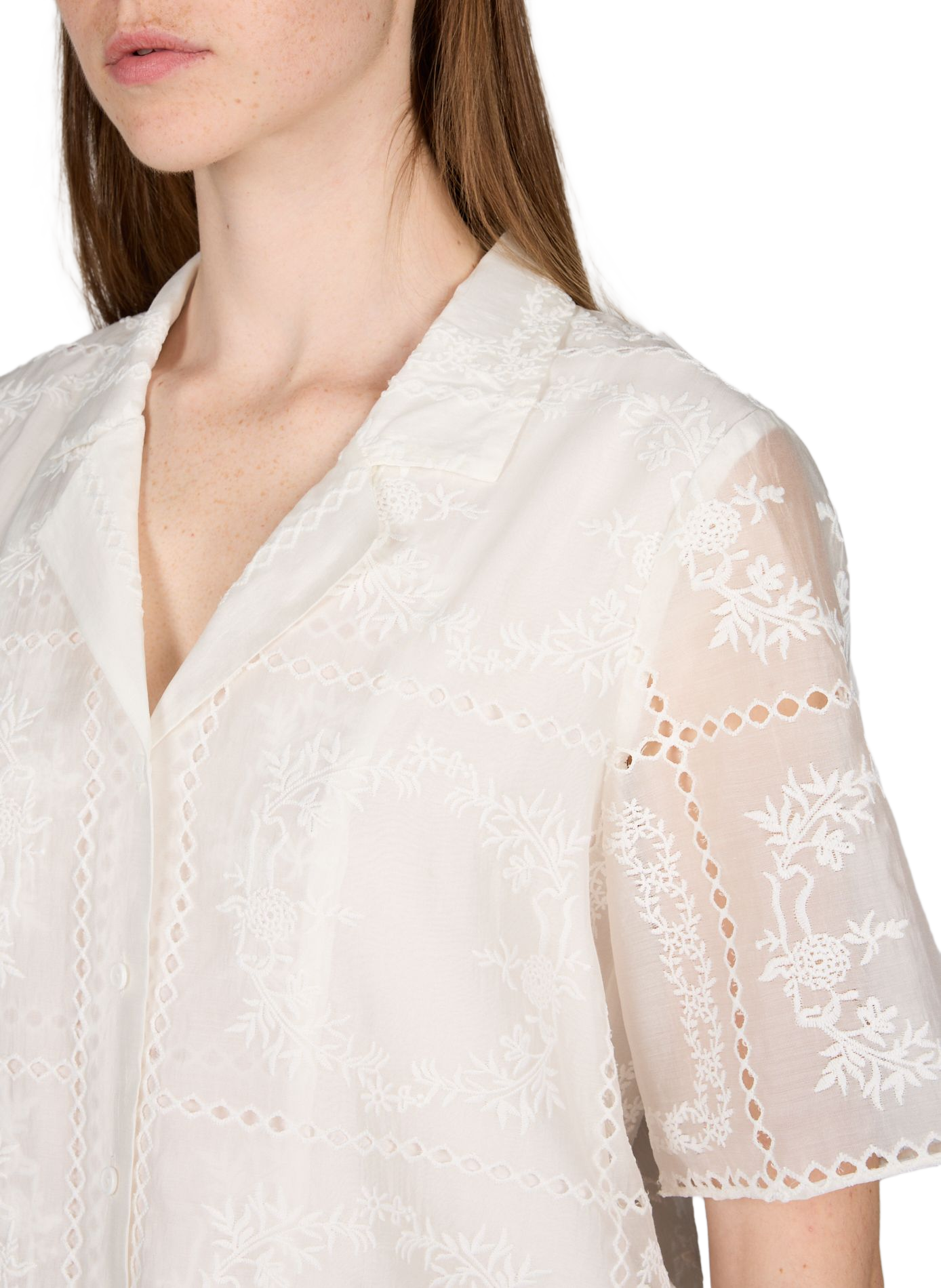 Oversized geborduurde blouse Cinia BERENICE Beige
