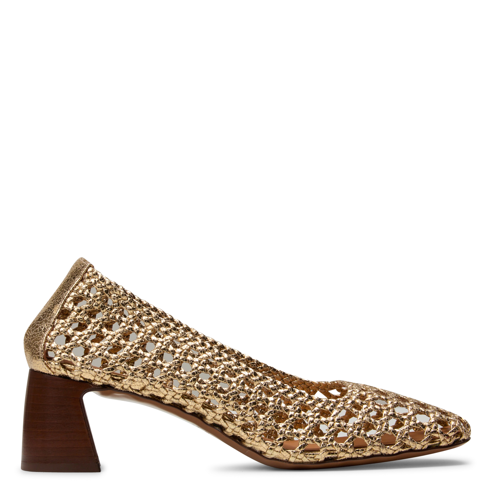 Escarpins en cuir métallisé n°528 RIVECOUR Doré