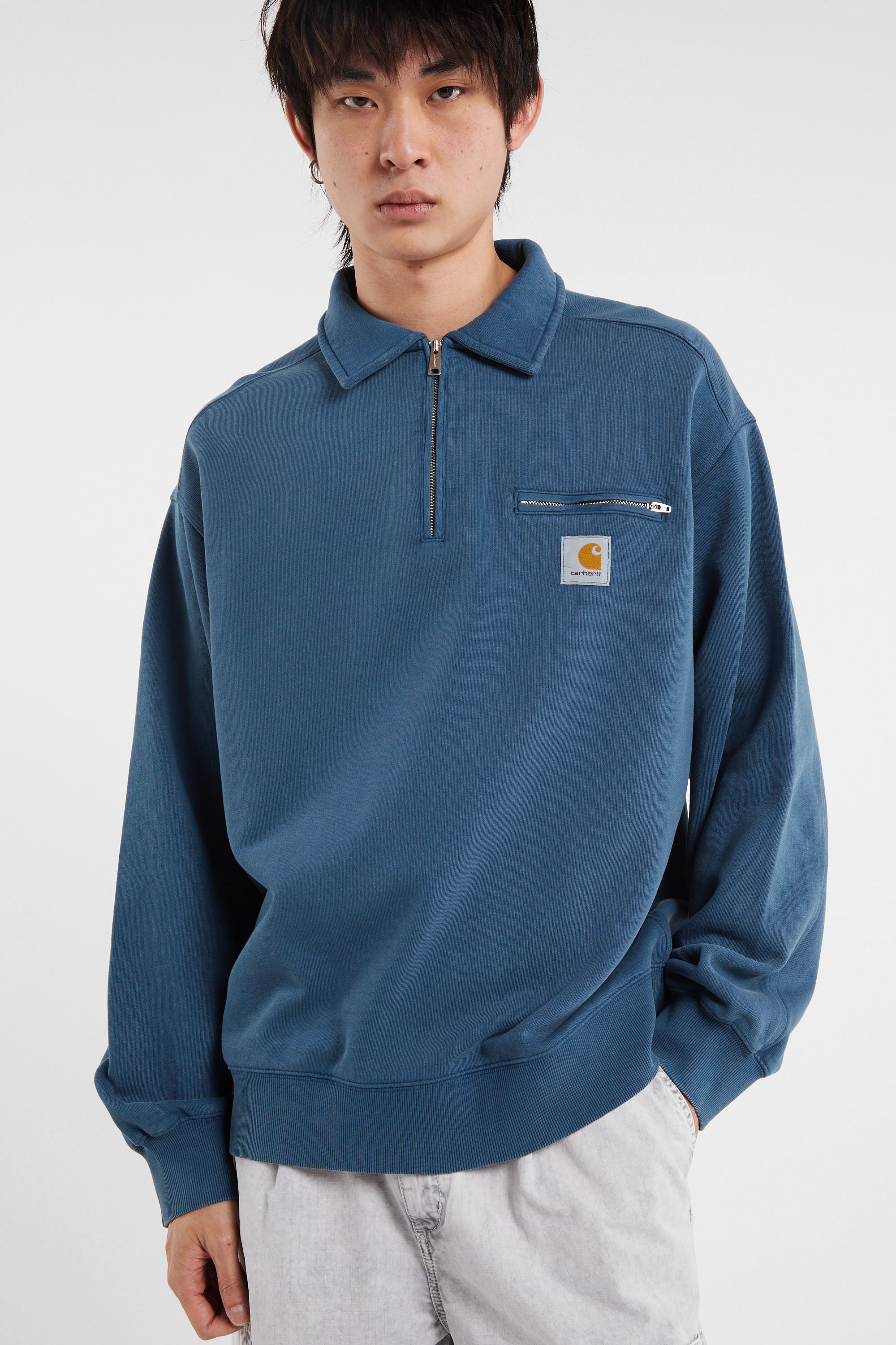 Sweat zippé half zip detroit sweat CARHARTT WIP Bleu
