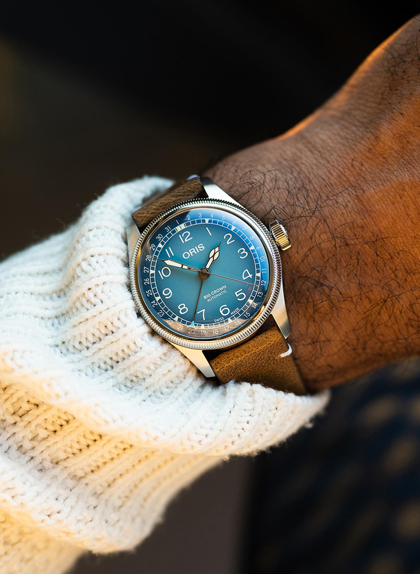 Montre automatique Oris Big Crown Cervo Volante en cuir ORIS Bleu