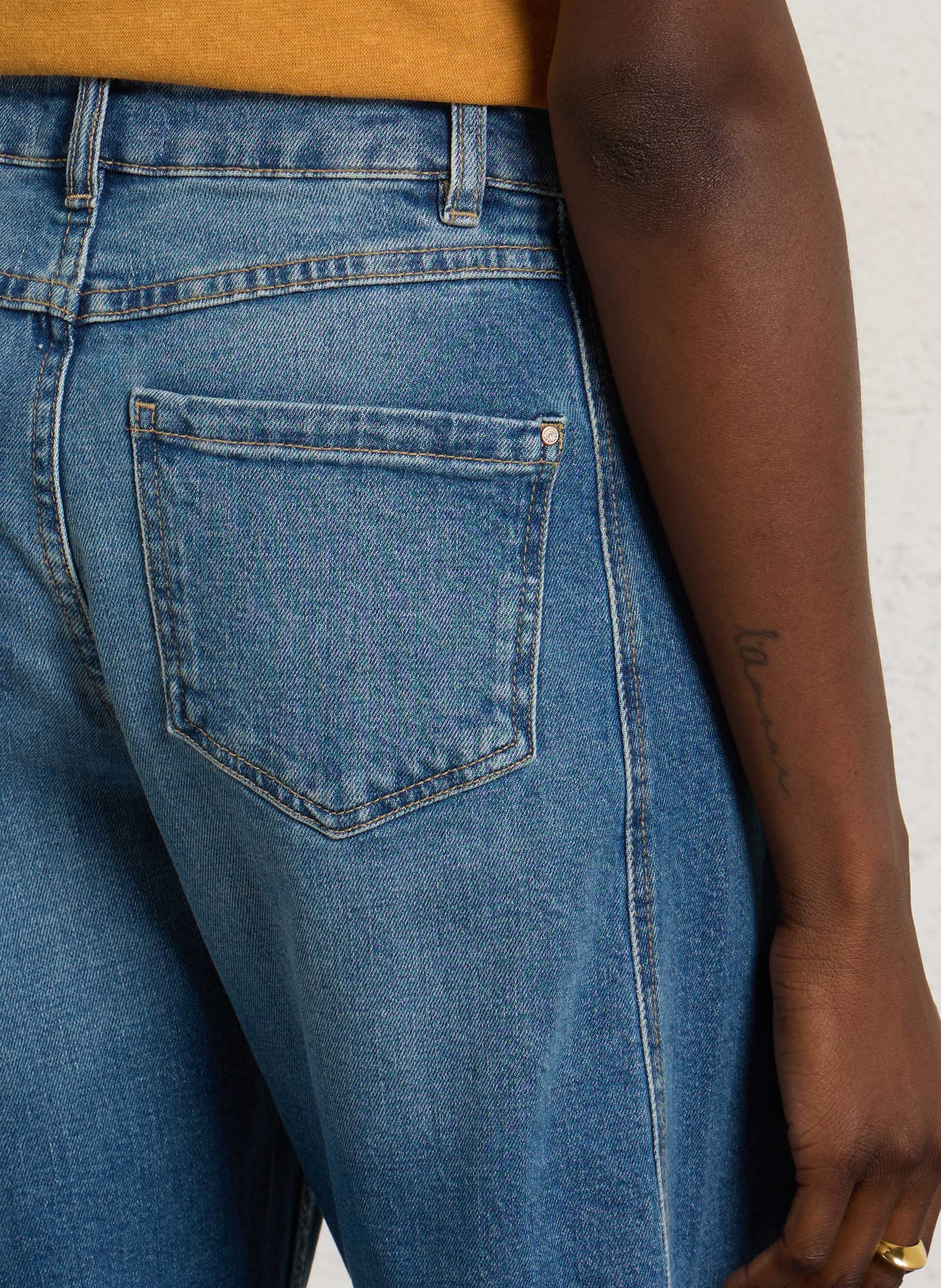 Jean ballon taille haute uni robinson MAISON 123 Bleu