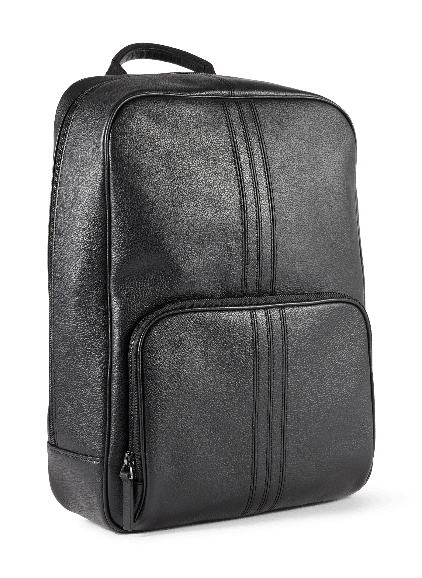 Tone-on-tone grained leather backpack SAISON 1865 Black