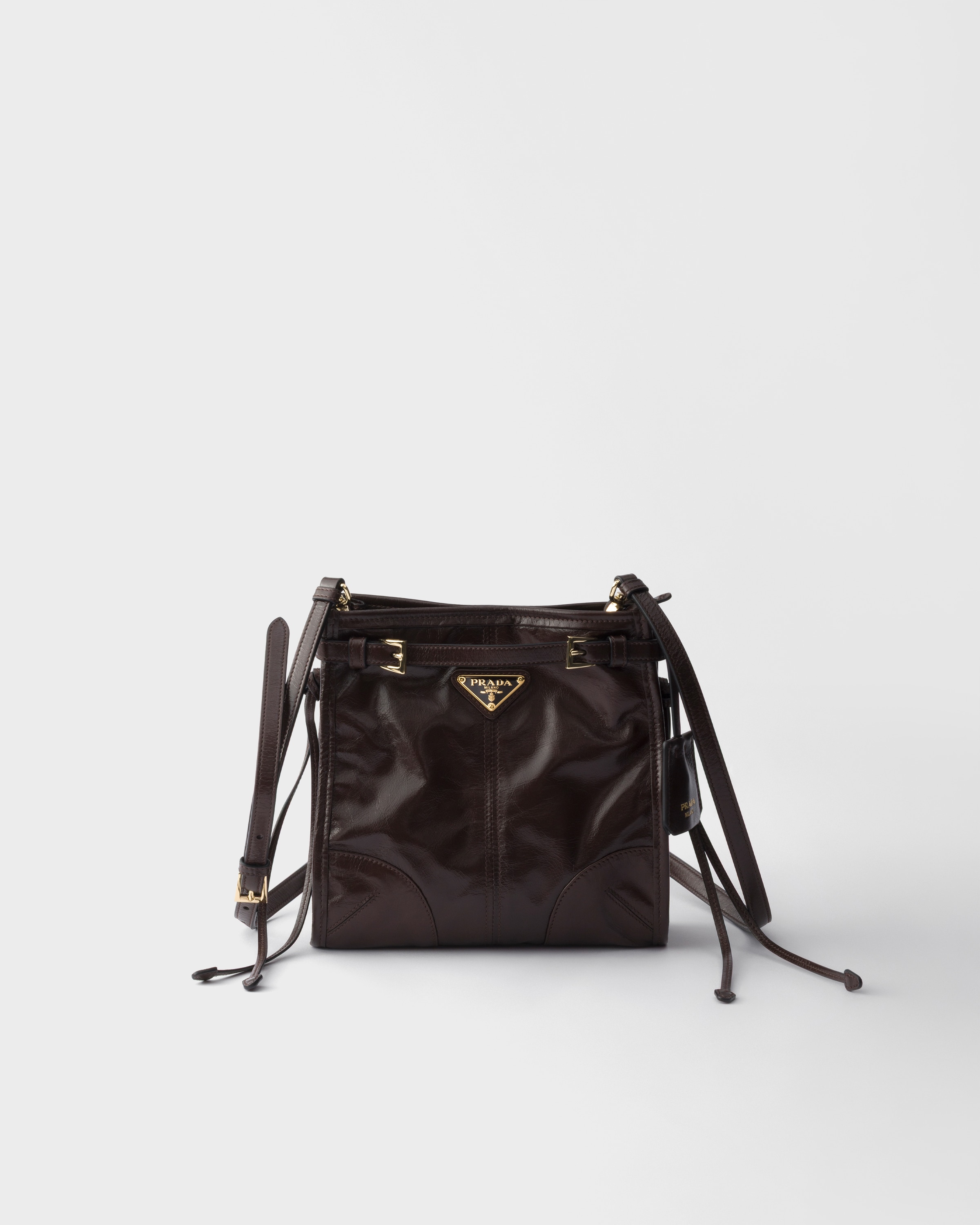 Mini sac porté épaule prada bonnie en cuir PRADA Marron