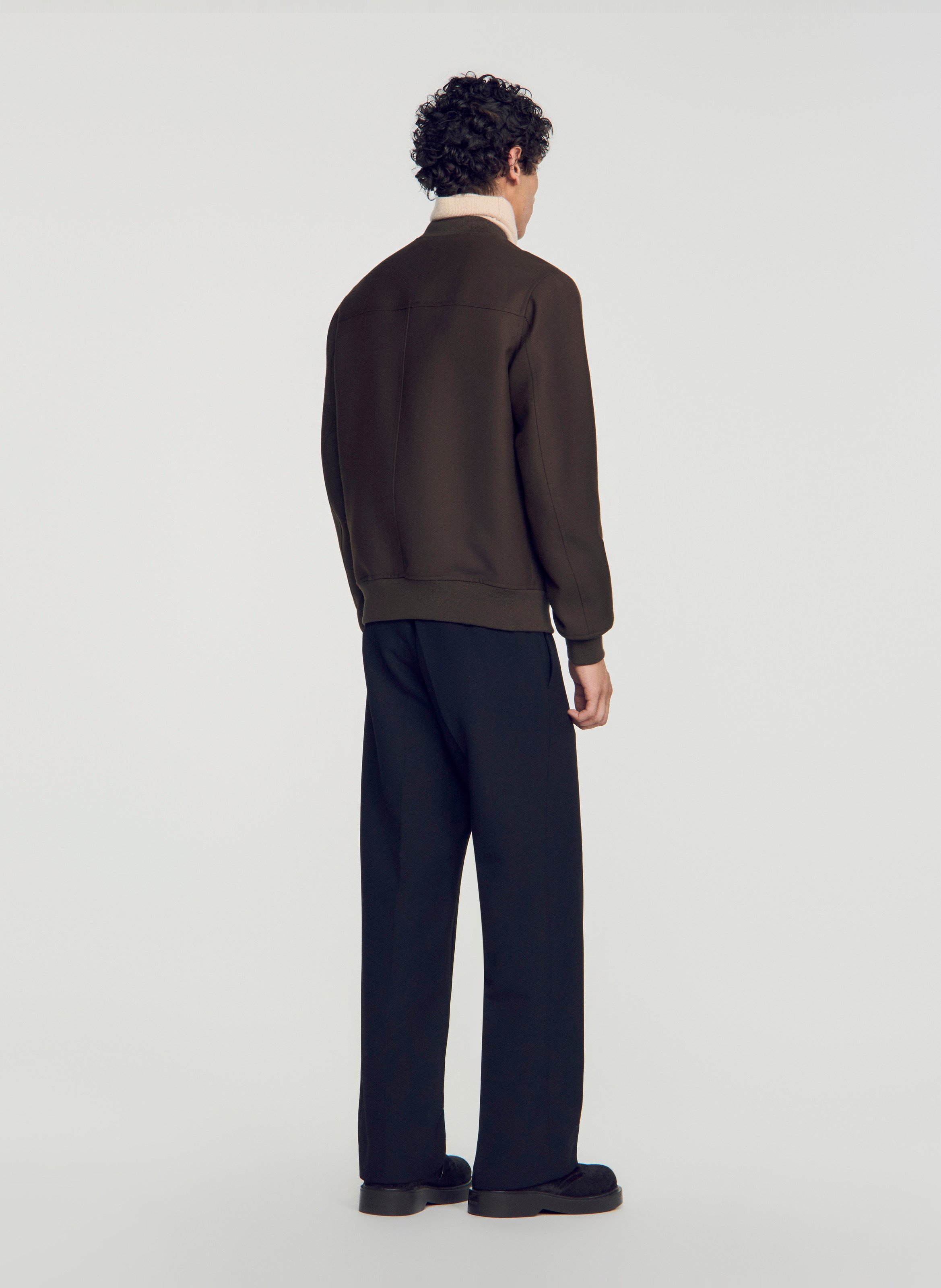 Blouson col teddy SANDRO Beige