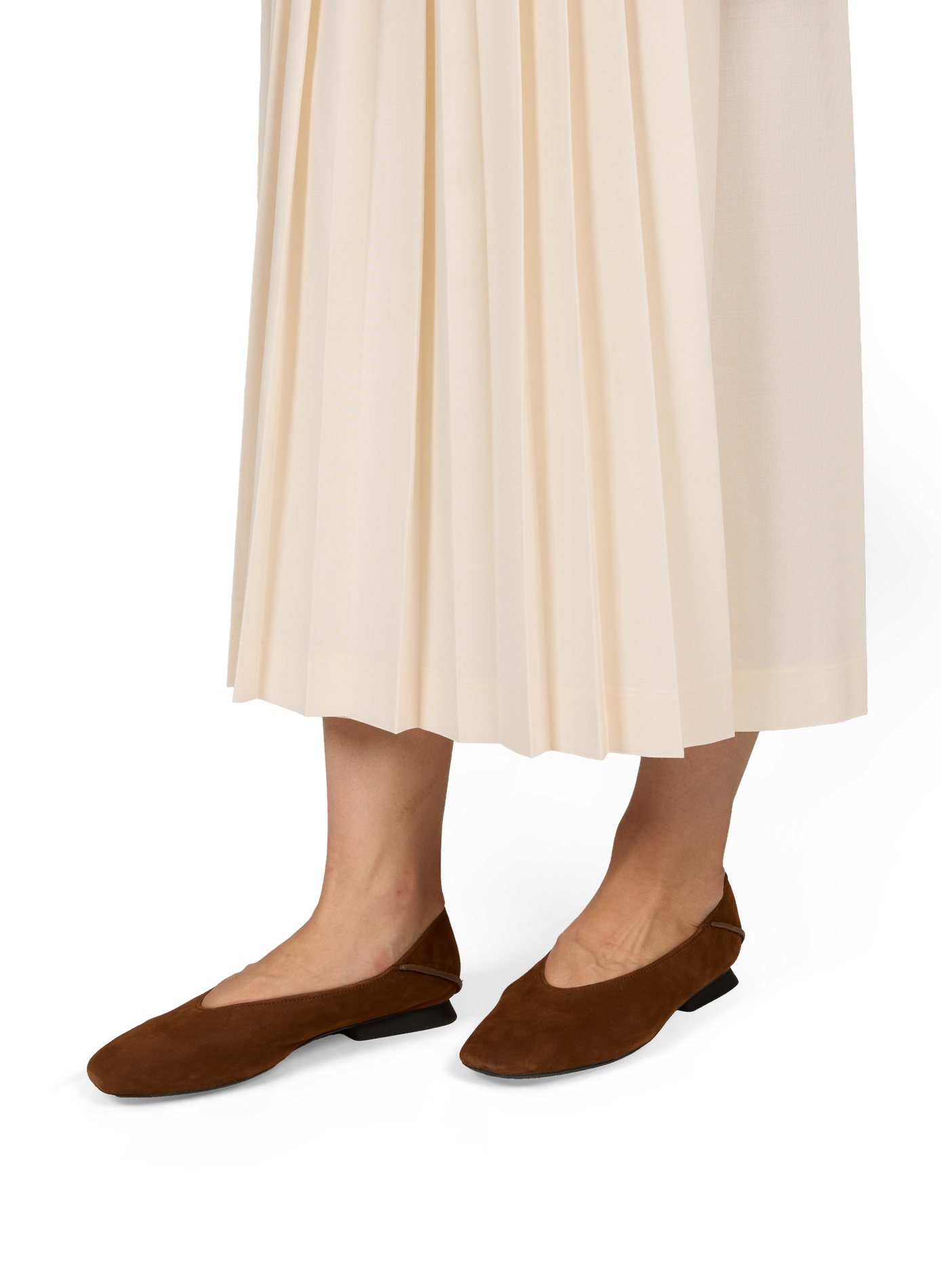 Suede leather ballet flats CAMPER Brown