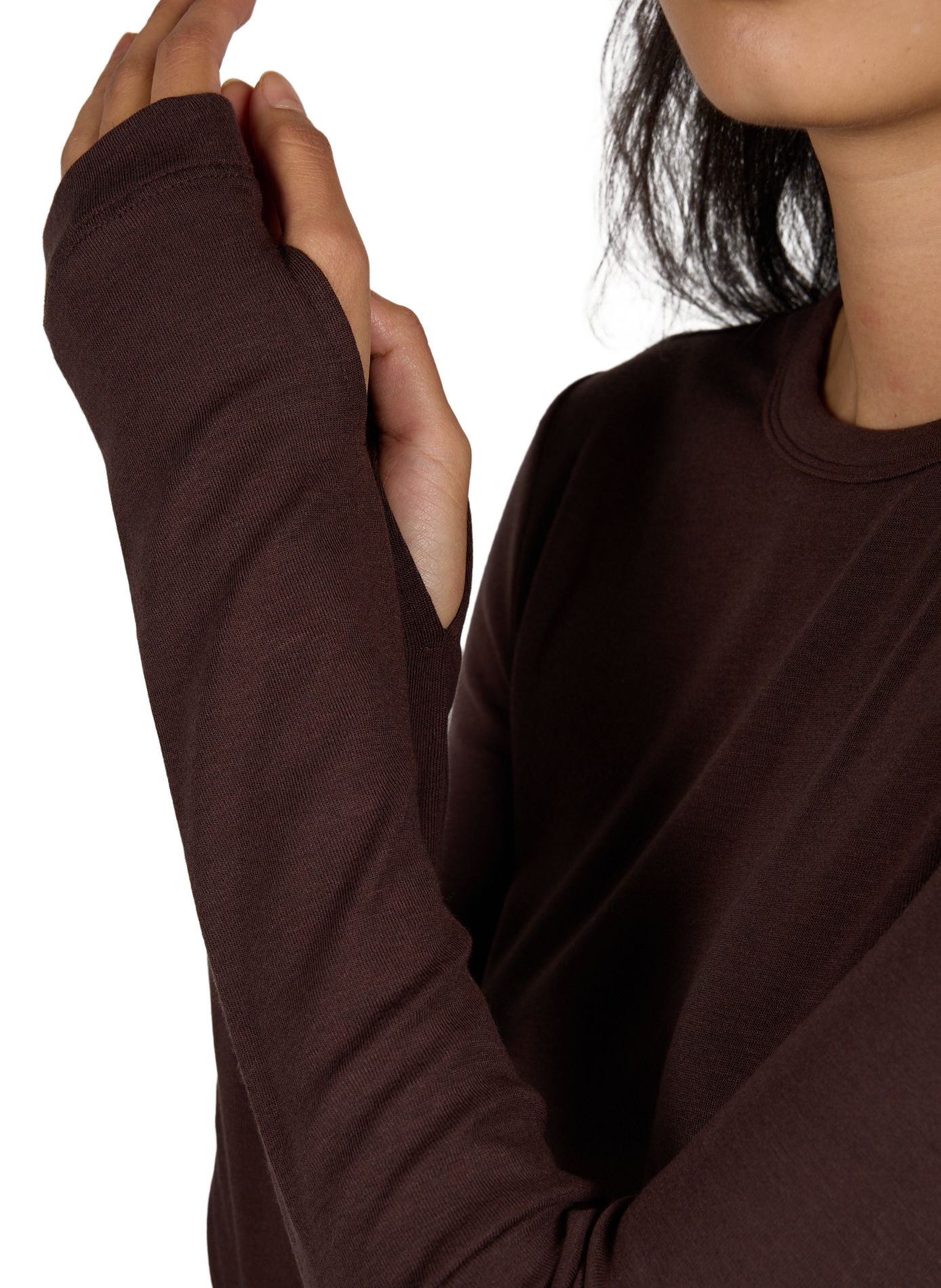 Straight fit round neck solid t-shirt ROUGE EDIT Brown