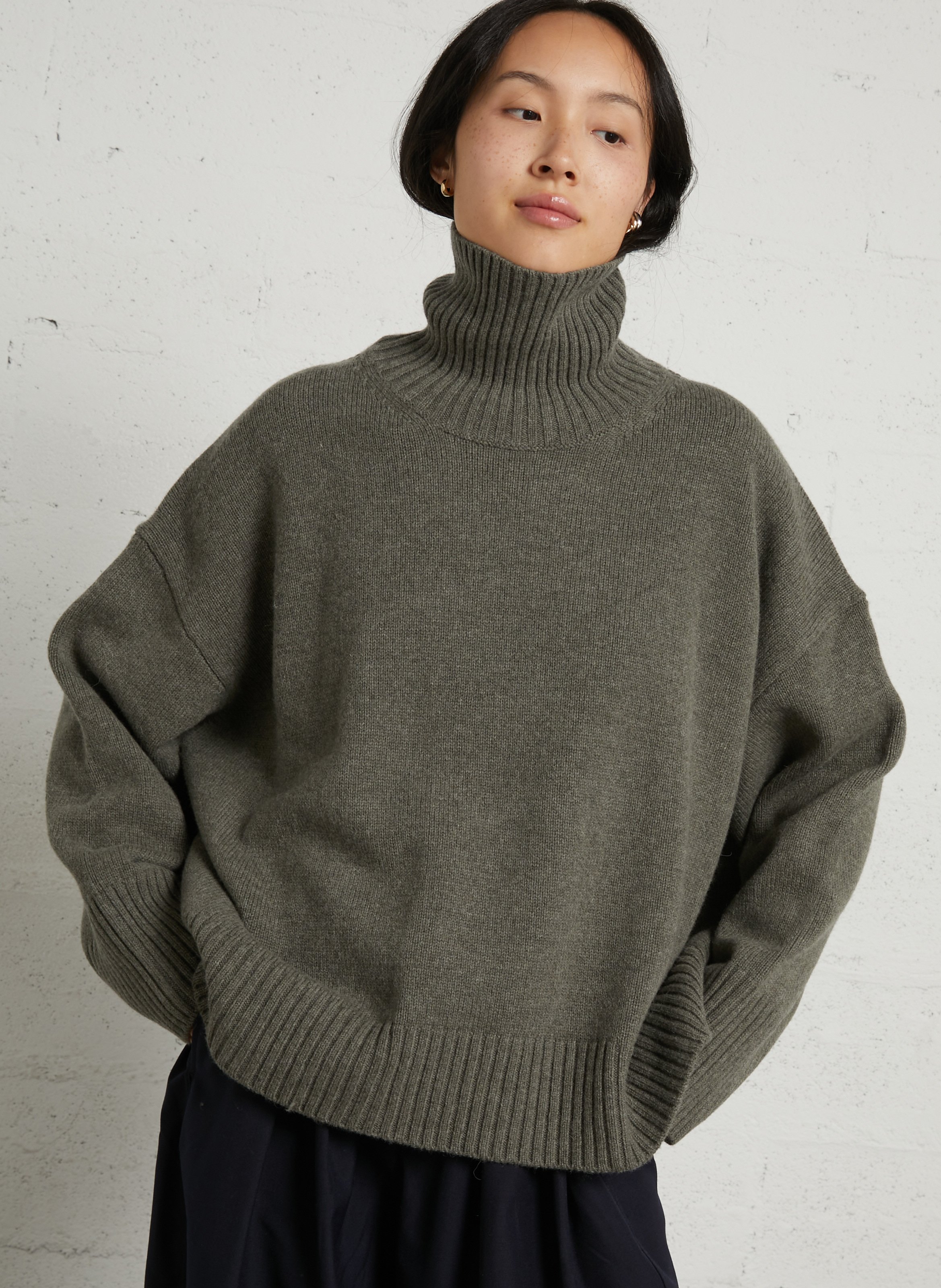 Pull col roulé oversize en laine william SOEUR Gris