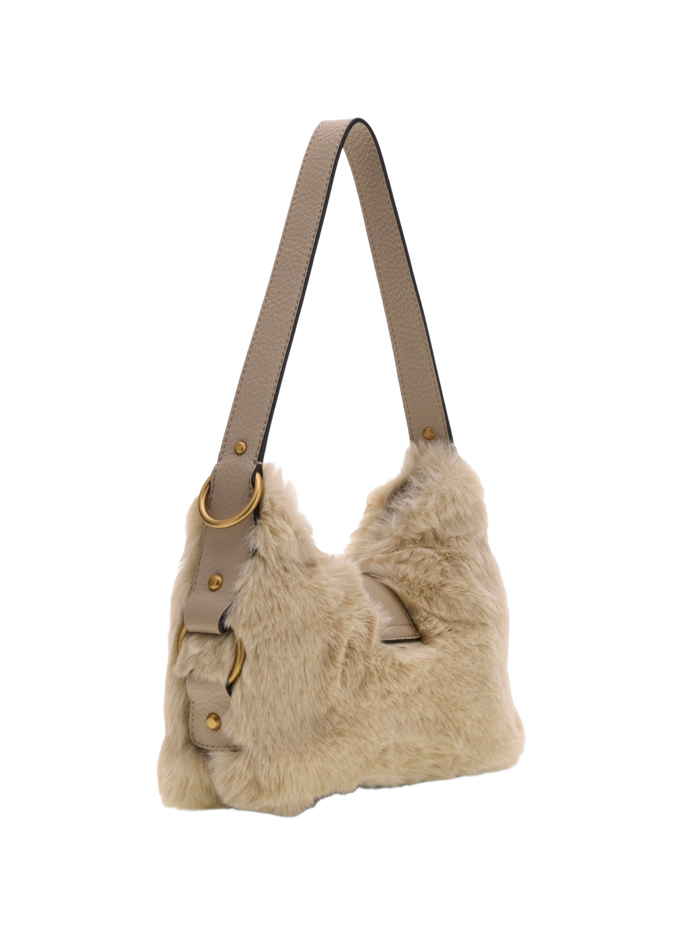 Mini Camden shoulder bag in faux fur effect GUESS Beige