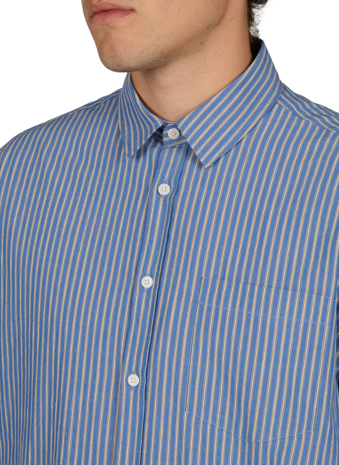 Loose-fitting Striped Shirt OLOW Blue