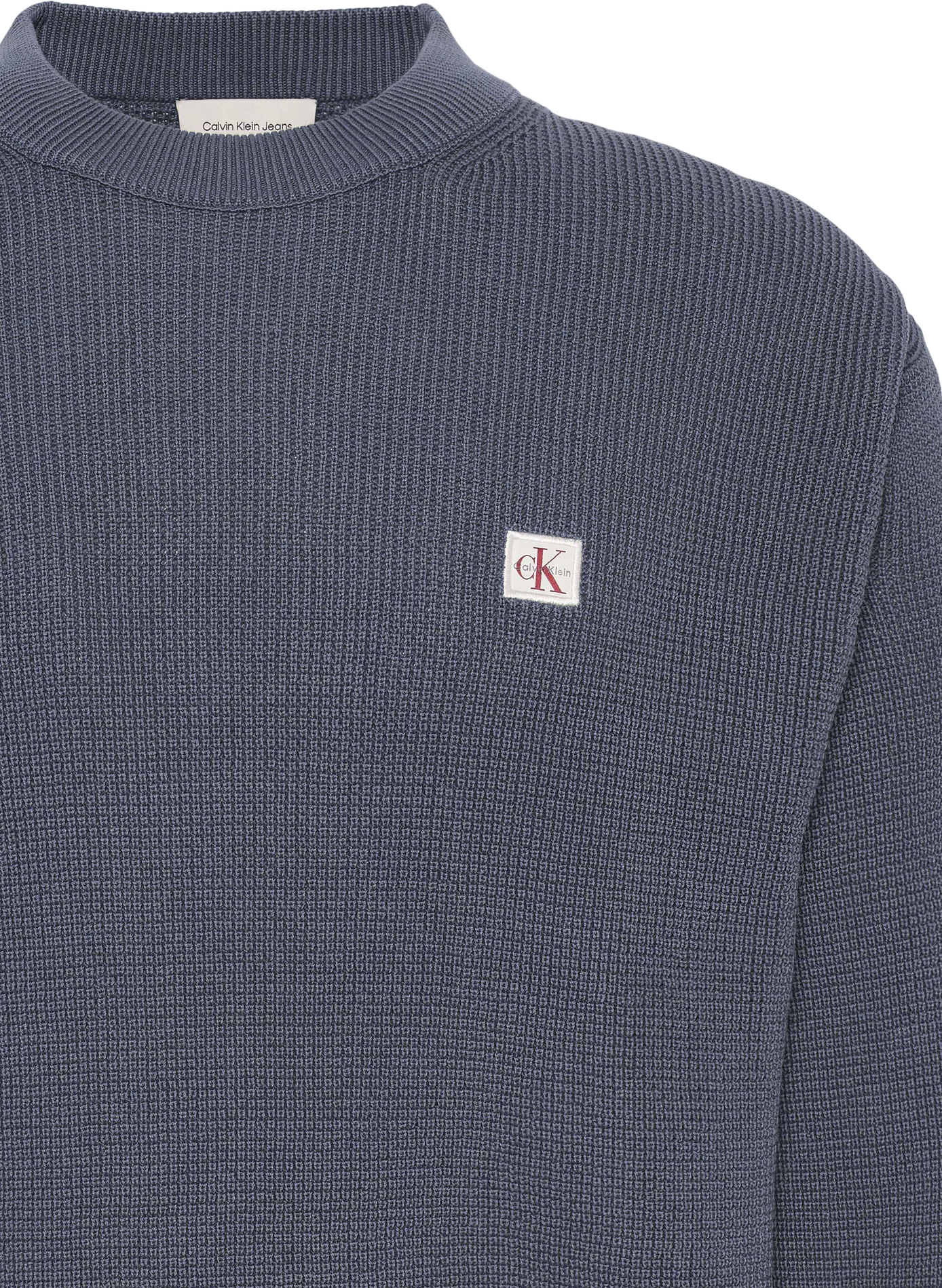 Gerader Rundhalspullover aus Baumwolle | Blau CALVIN KLEIN Herren