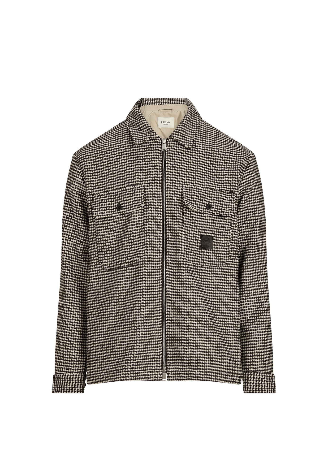 Veste droite zippée à motif REPLAY Blanc