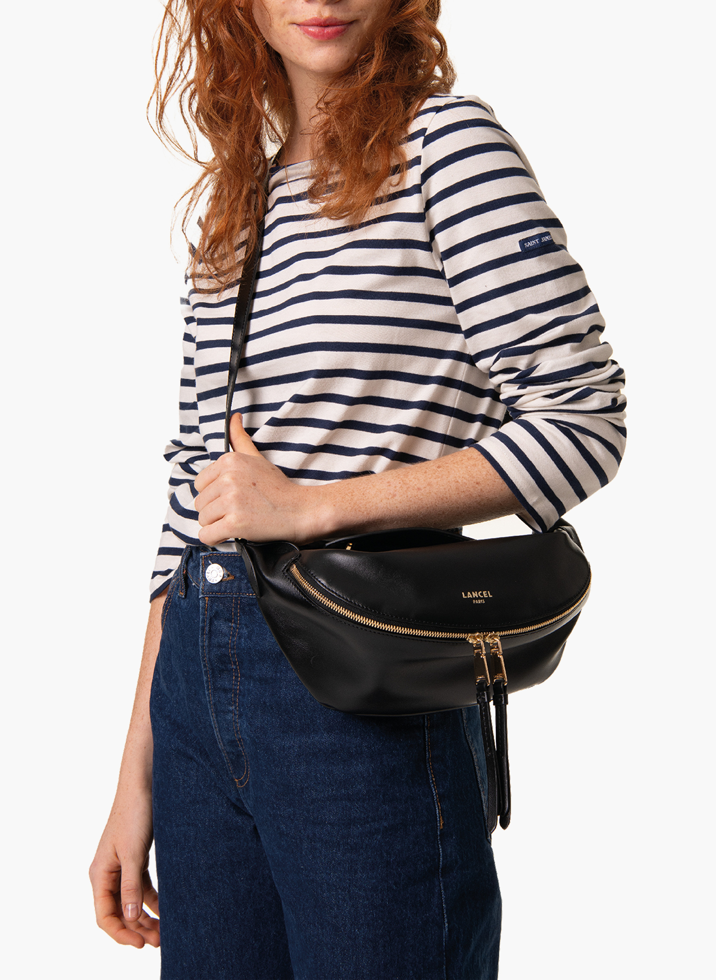 Sac porté croisé s origami de lancel en cuir LANCEL Noir