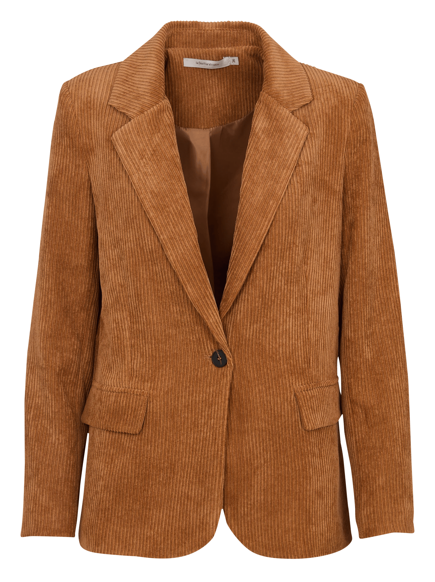 Recht gesneden blazer van ribfluweel LA FEE MARABOUTEE Bruin