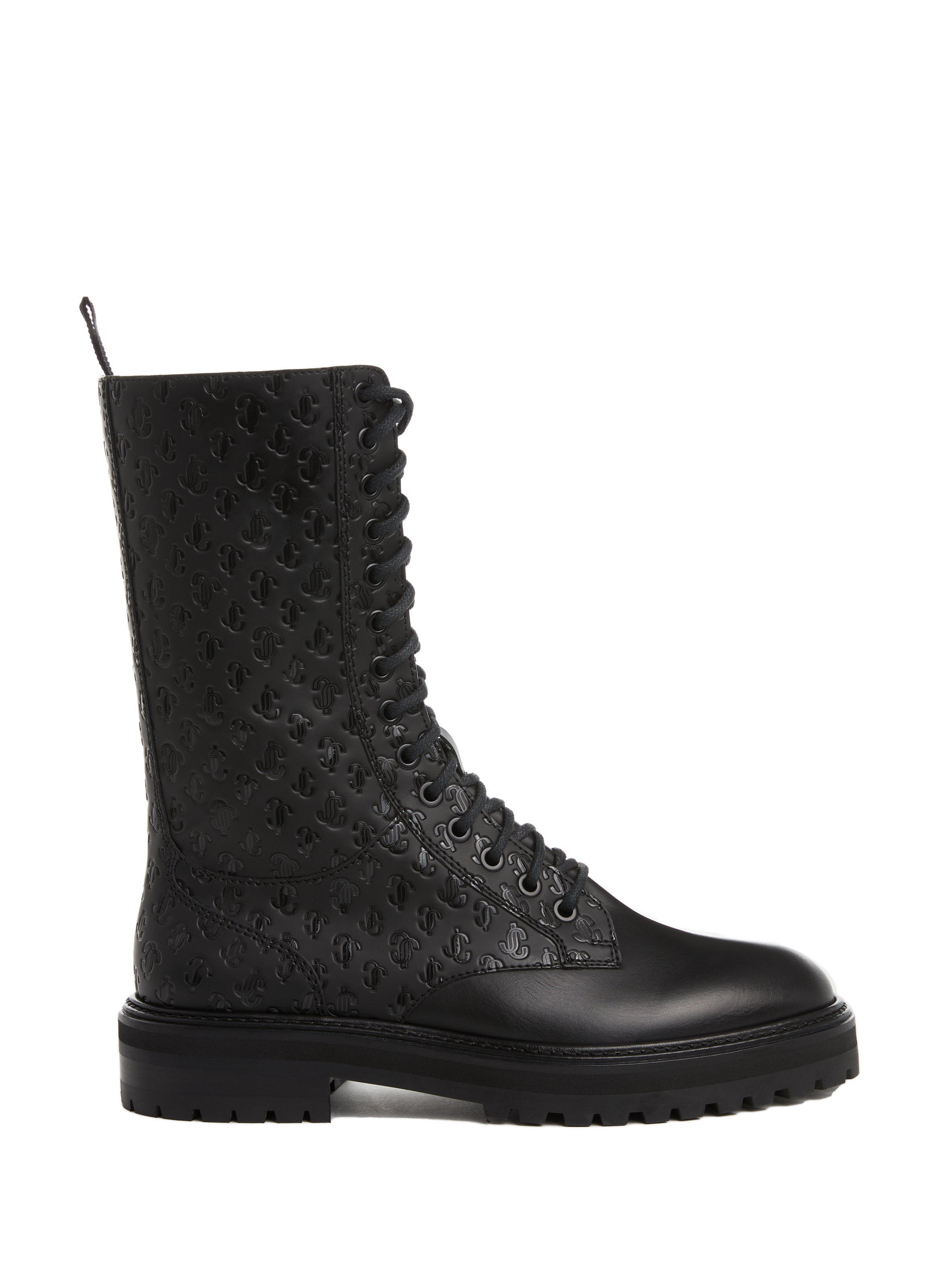 JIMMY CHOO Cora leather combat boots Black