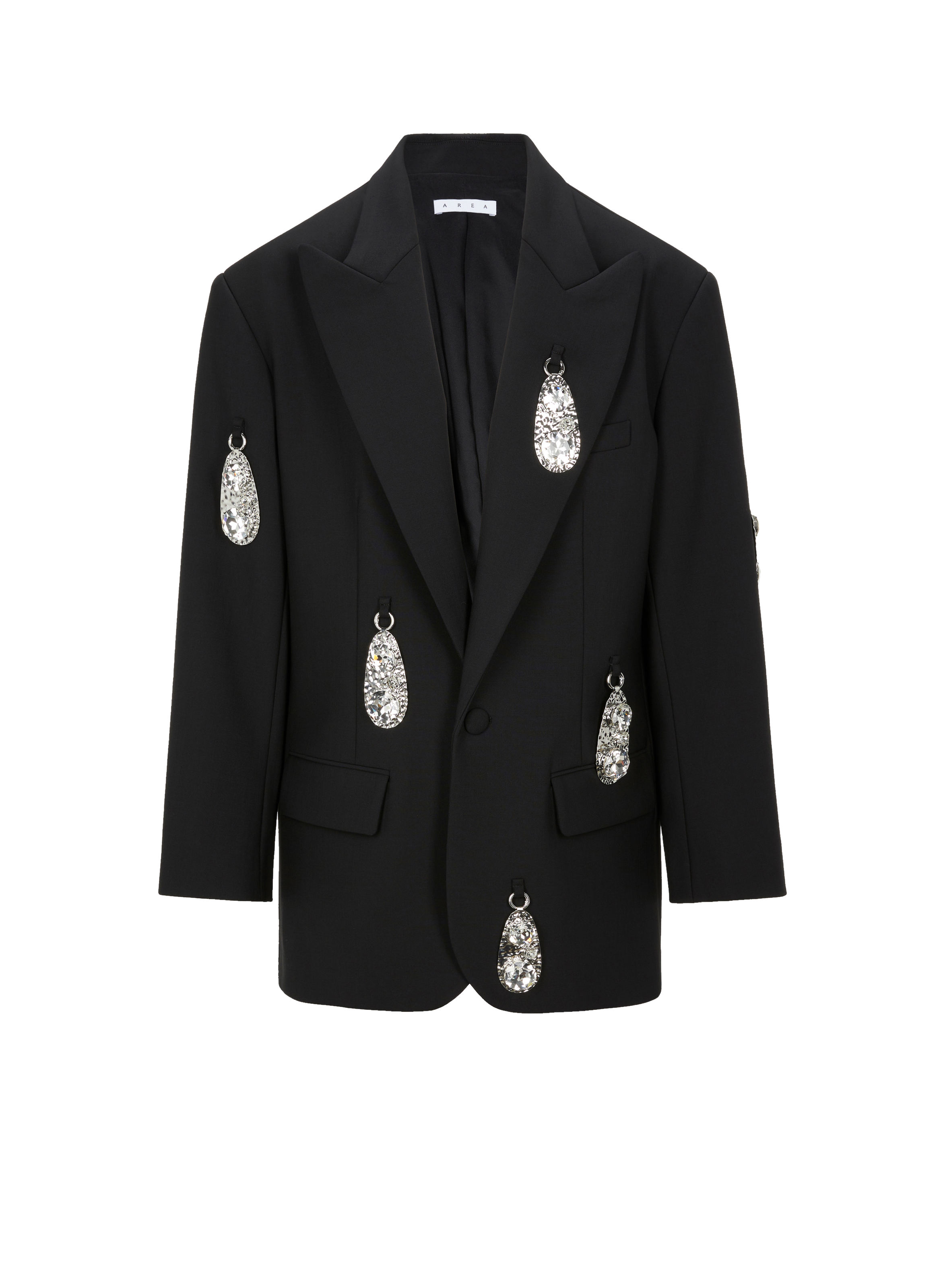 Veste avec bijoux en laine vierge mélangée