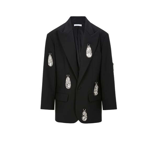 Veste avec bijoux en laine vierge mélangée