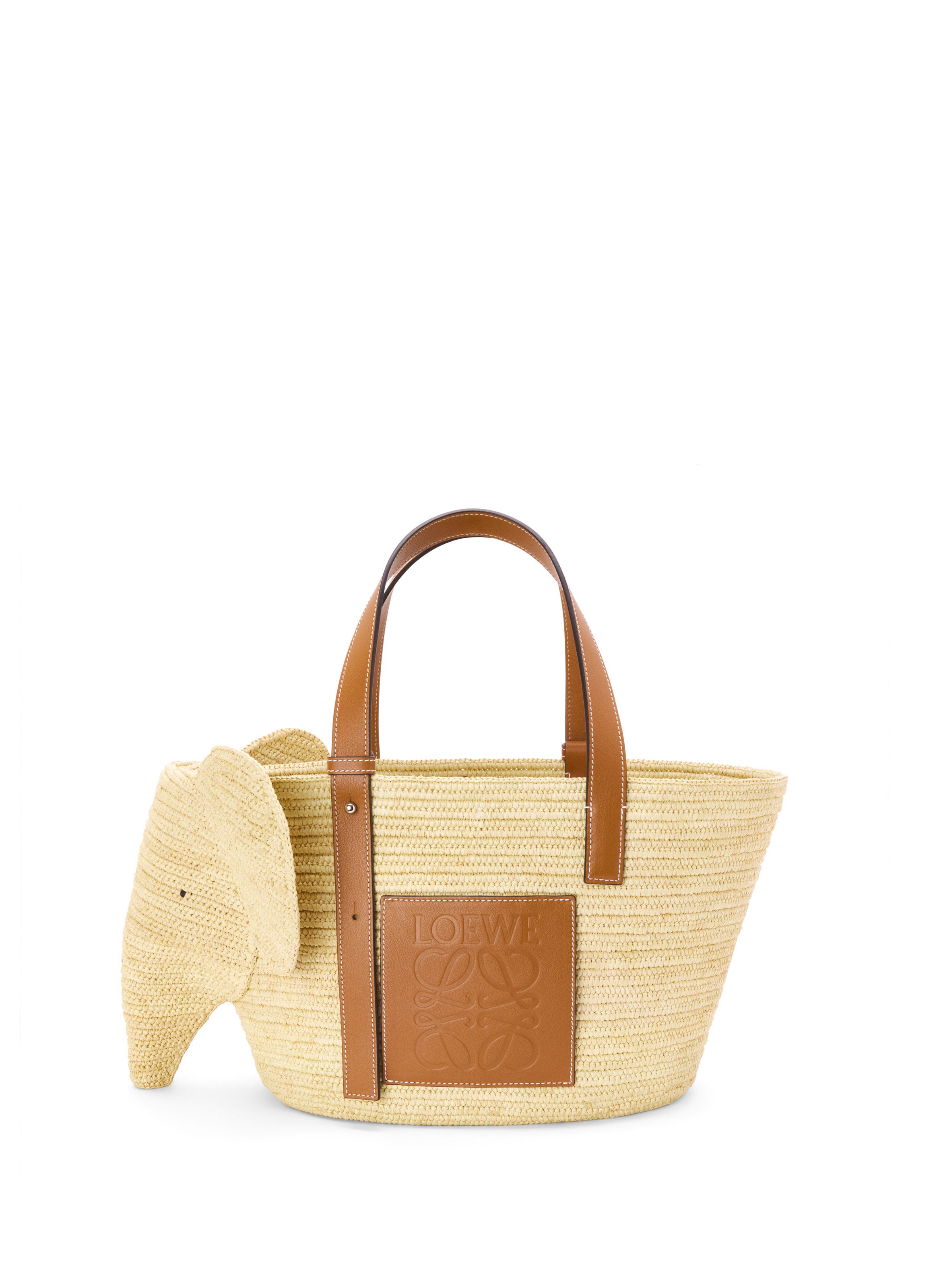 Loewe medium outlet straw bag