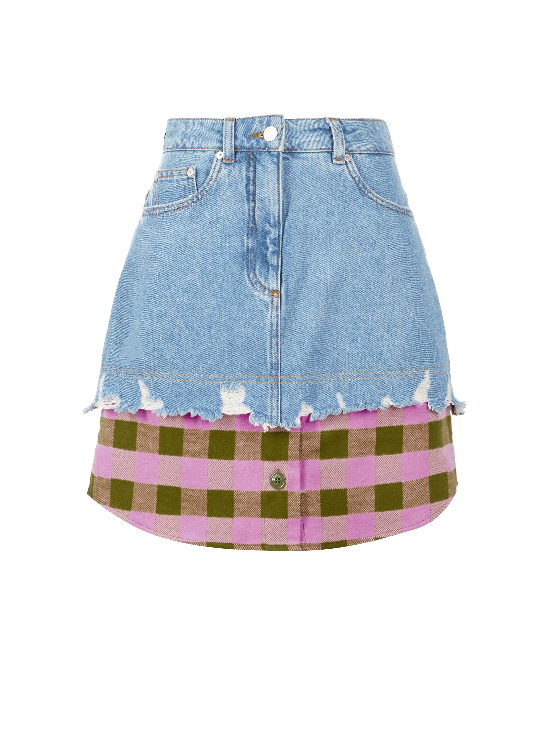 Jupe midi bi-matière