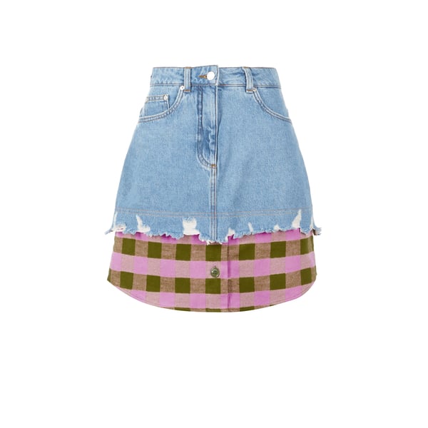 Jupe midi bi-matière