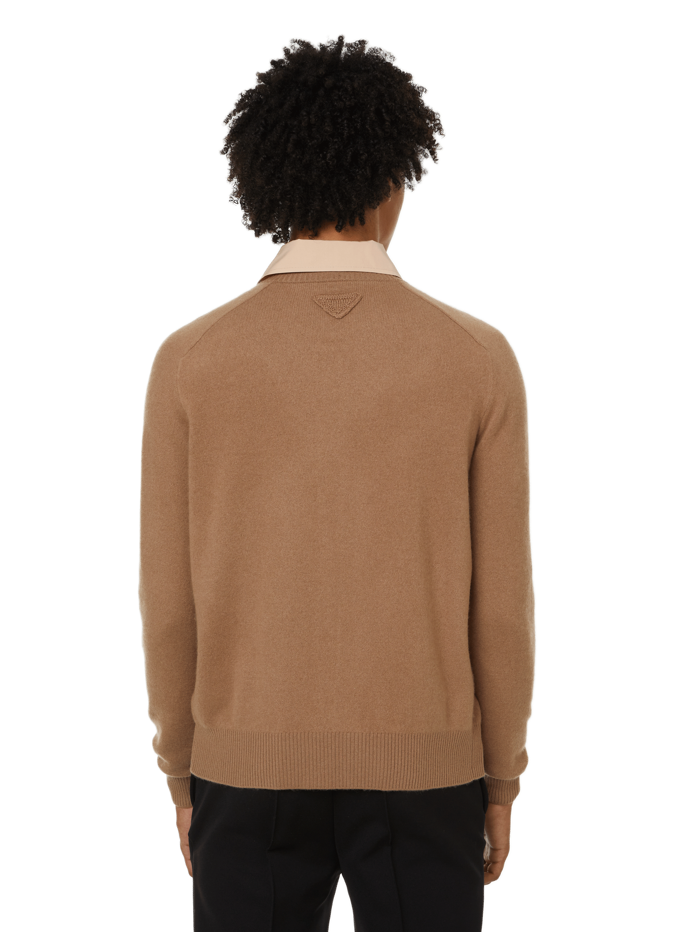 Cardigan with shirt collar PRADA Beige