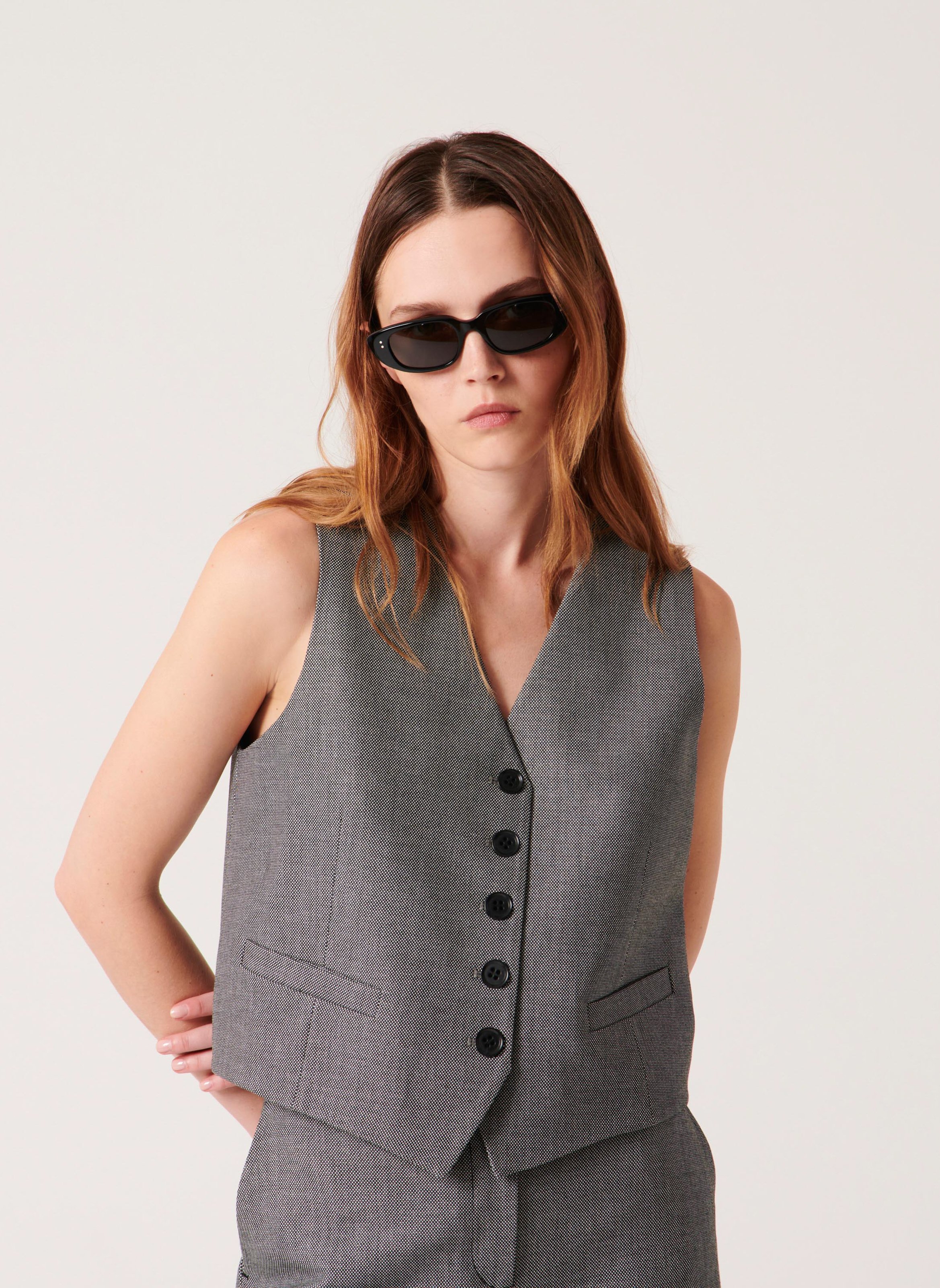 Gilet court best sale sans manche femme