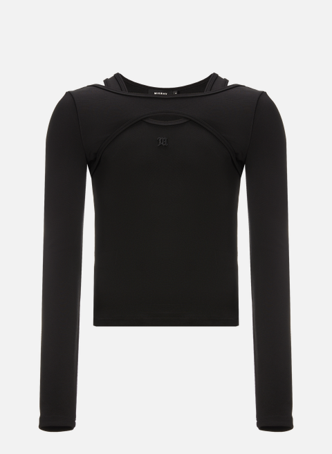 Long sleeve top with cutout BlackMISBHV 