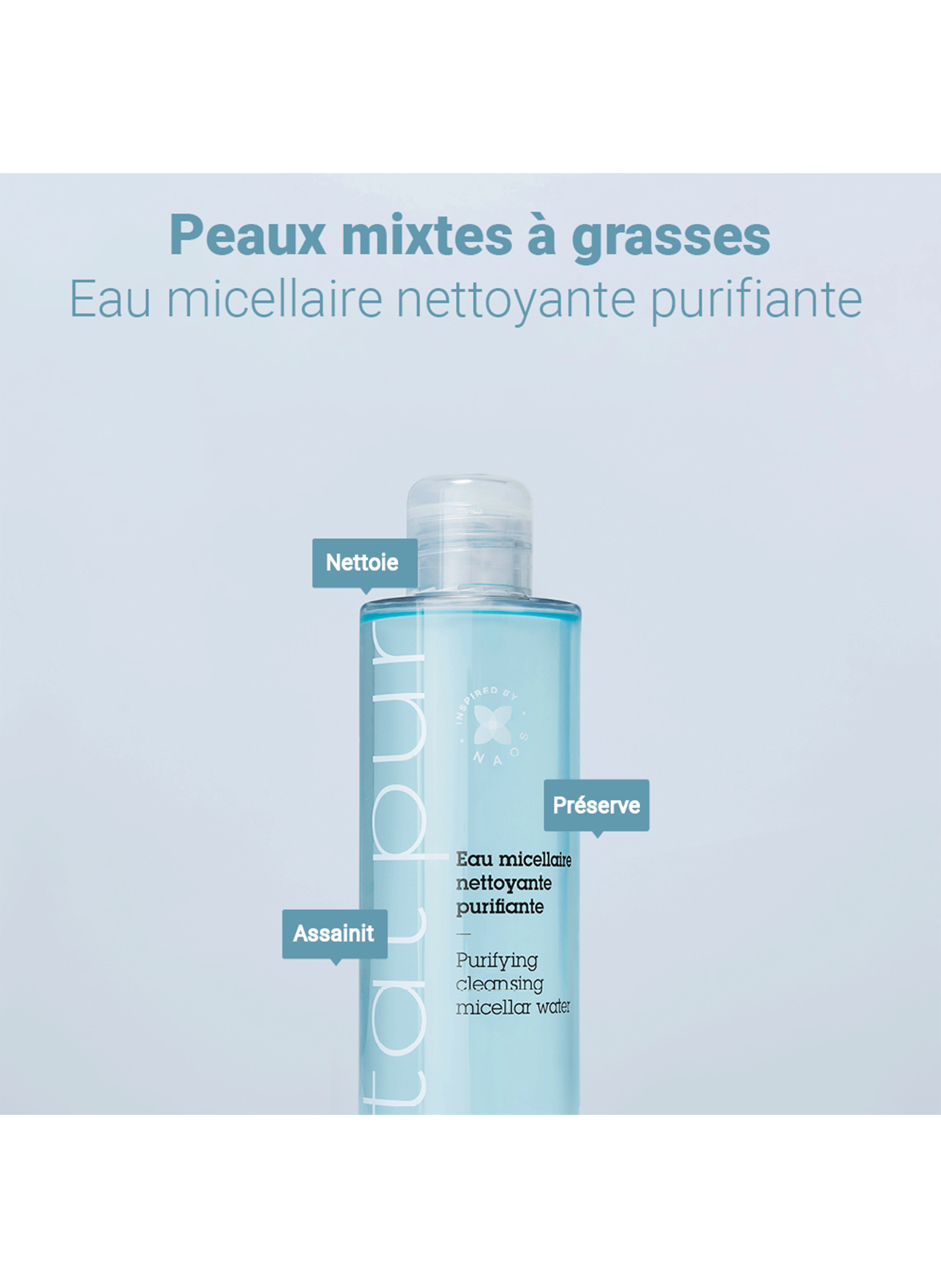 L'eau micellaire nettoyante purifiante ETAT PUR No color