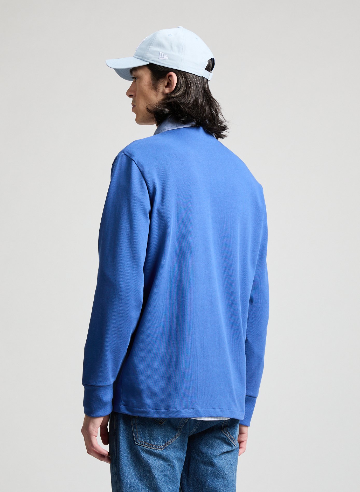 Long-sleeved polo shirt Blue