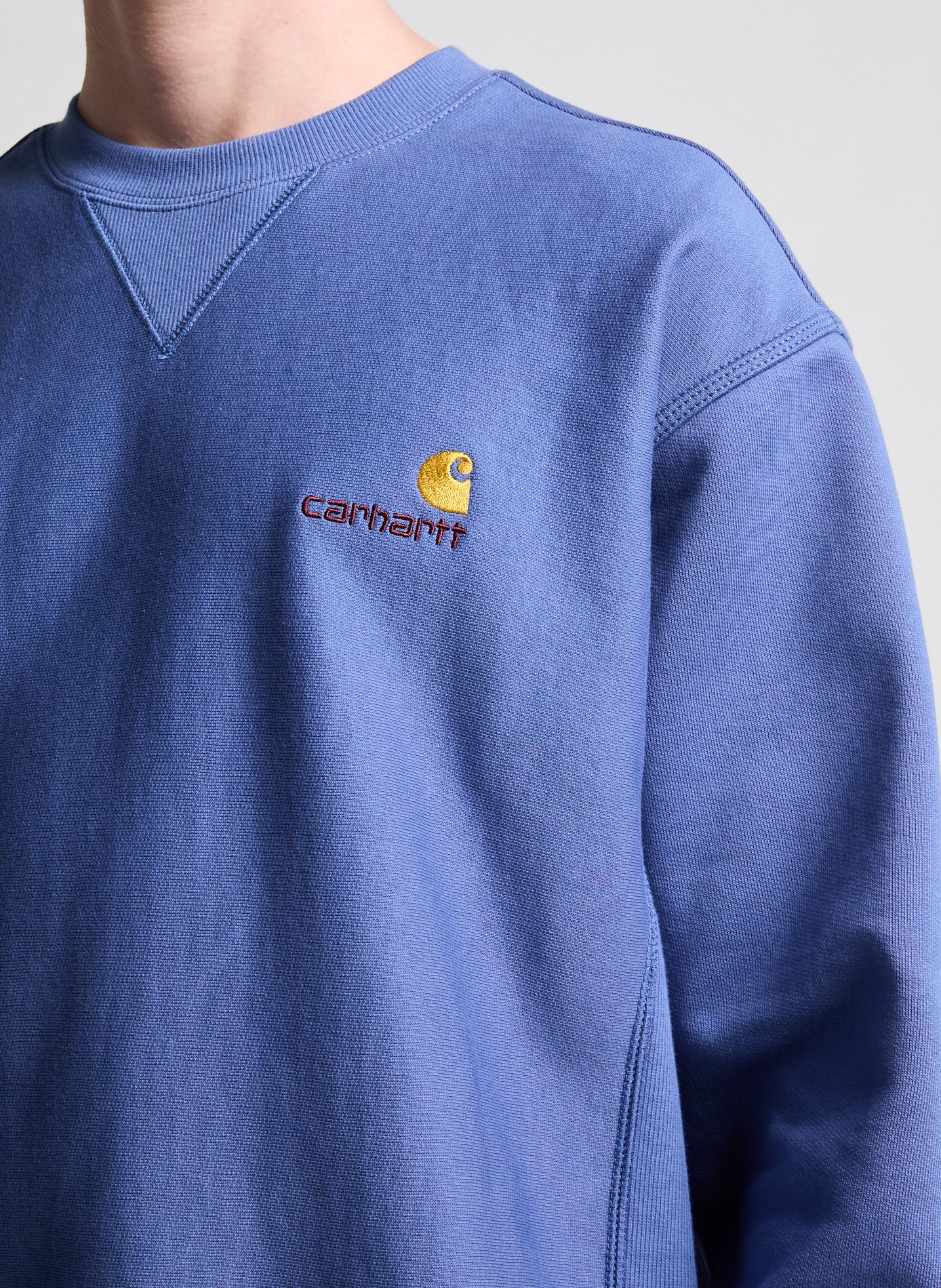 Straight sweatshirt with embroidered cotton logo CARHARTT WIP Blue