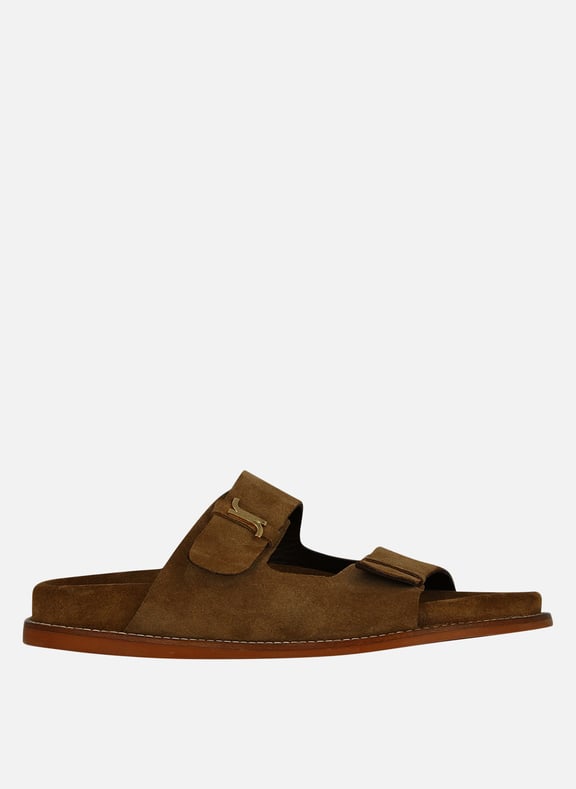 Sandales plates en cuir livia Marron by JONAK JONAK Sandales plates en cuir livia Marron