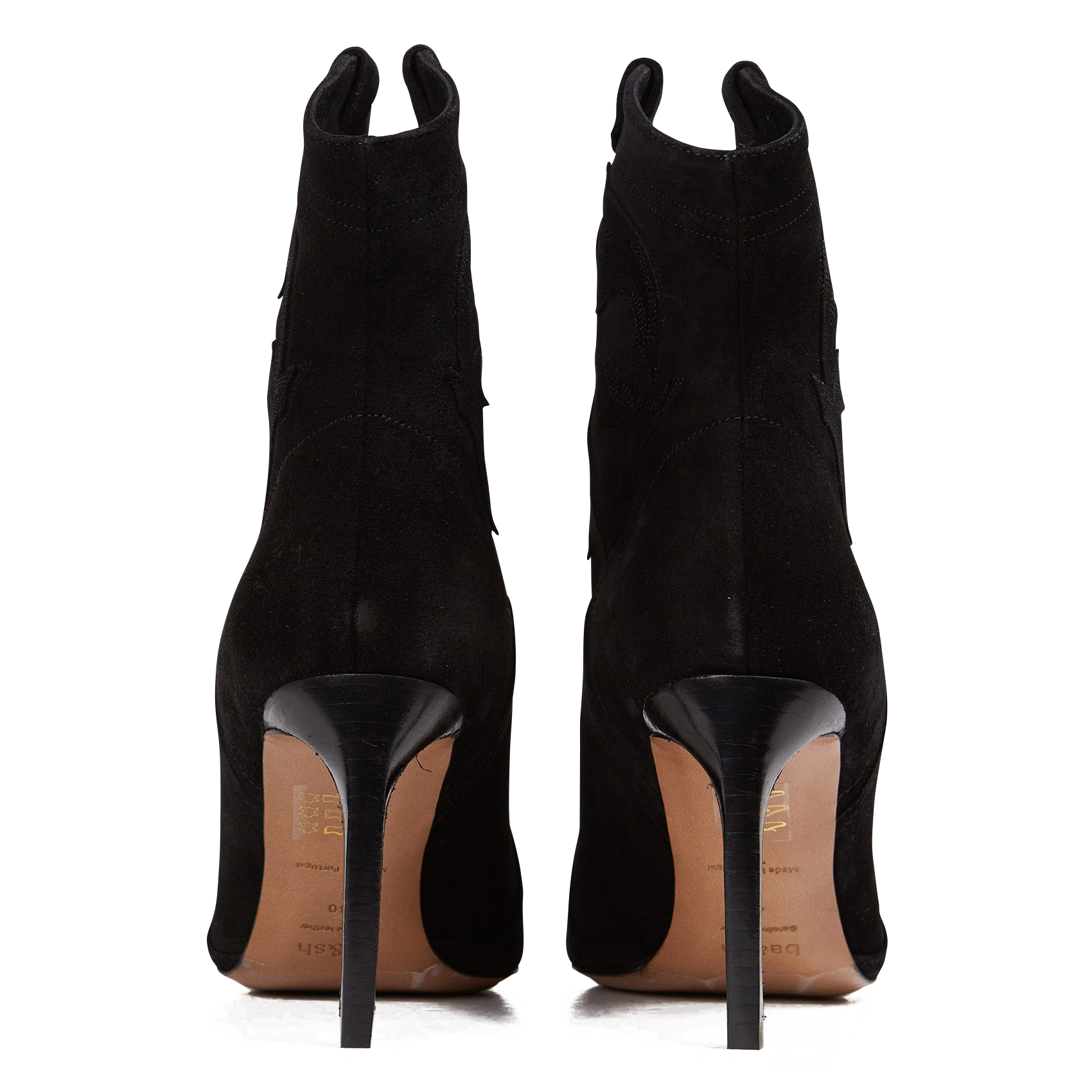 Bottines à talons aiguilles en cuir caitlin BA&SH Noir