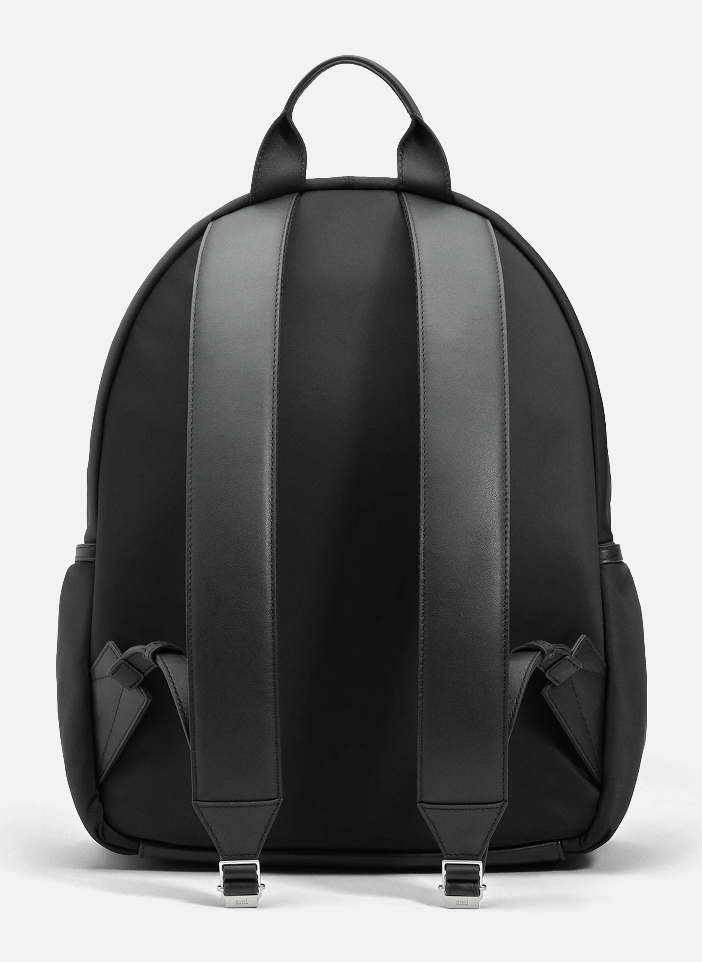 Sac a dos marcel en nylon ouatiné unisexe AMI PARIS Noir