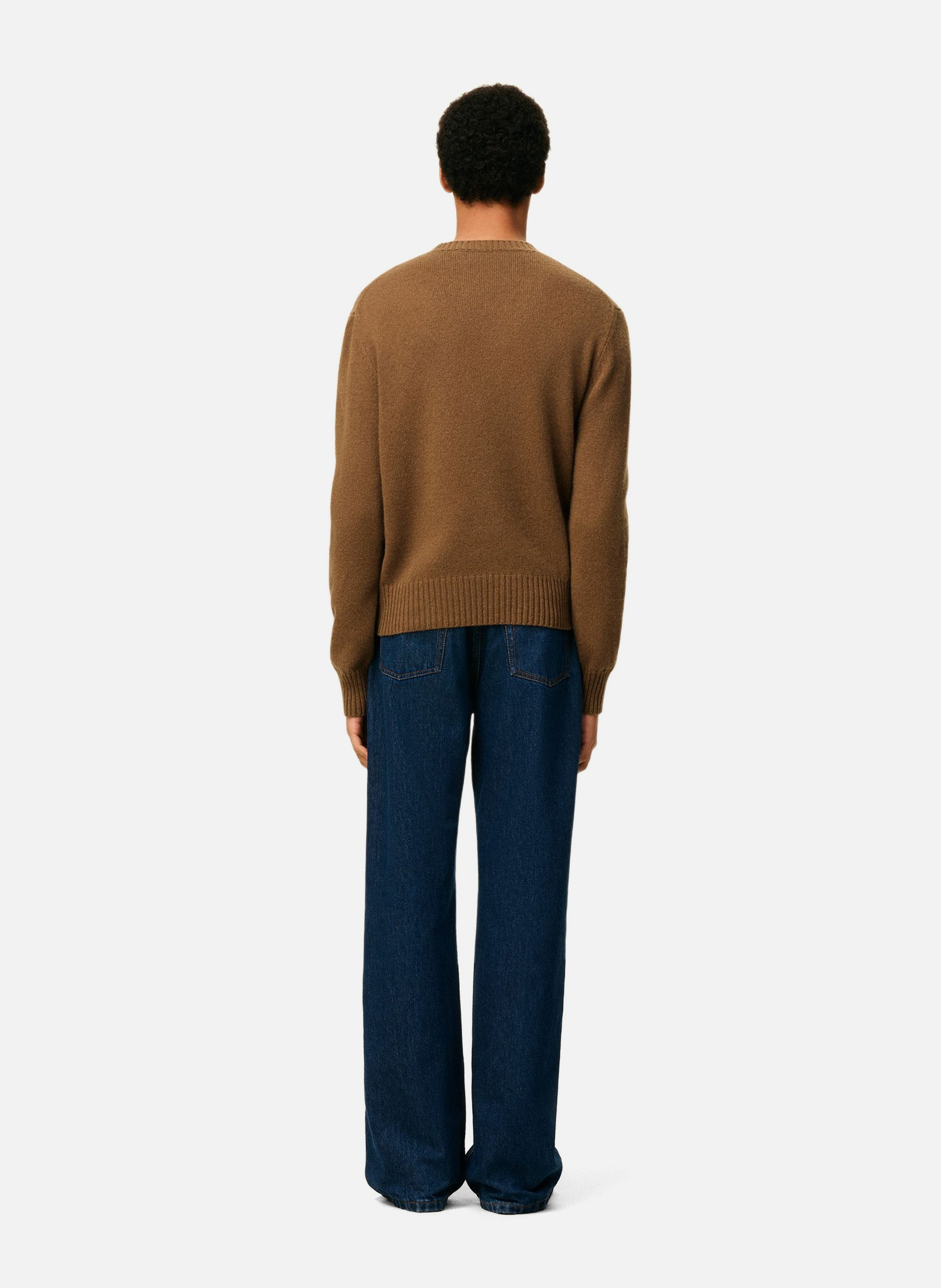 Pull col rond ami de coeur en cachemire AMI PARIS Marron