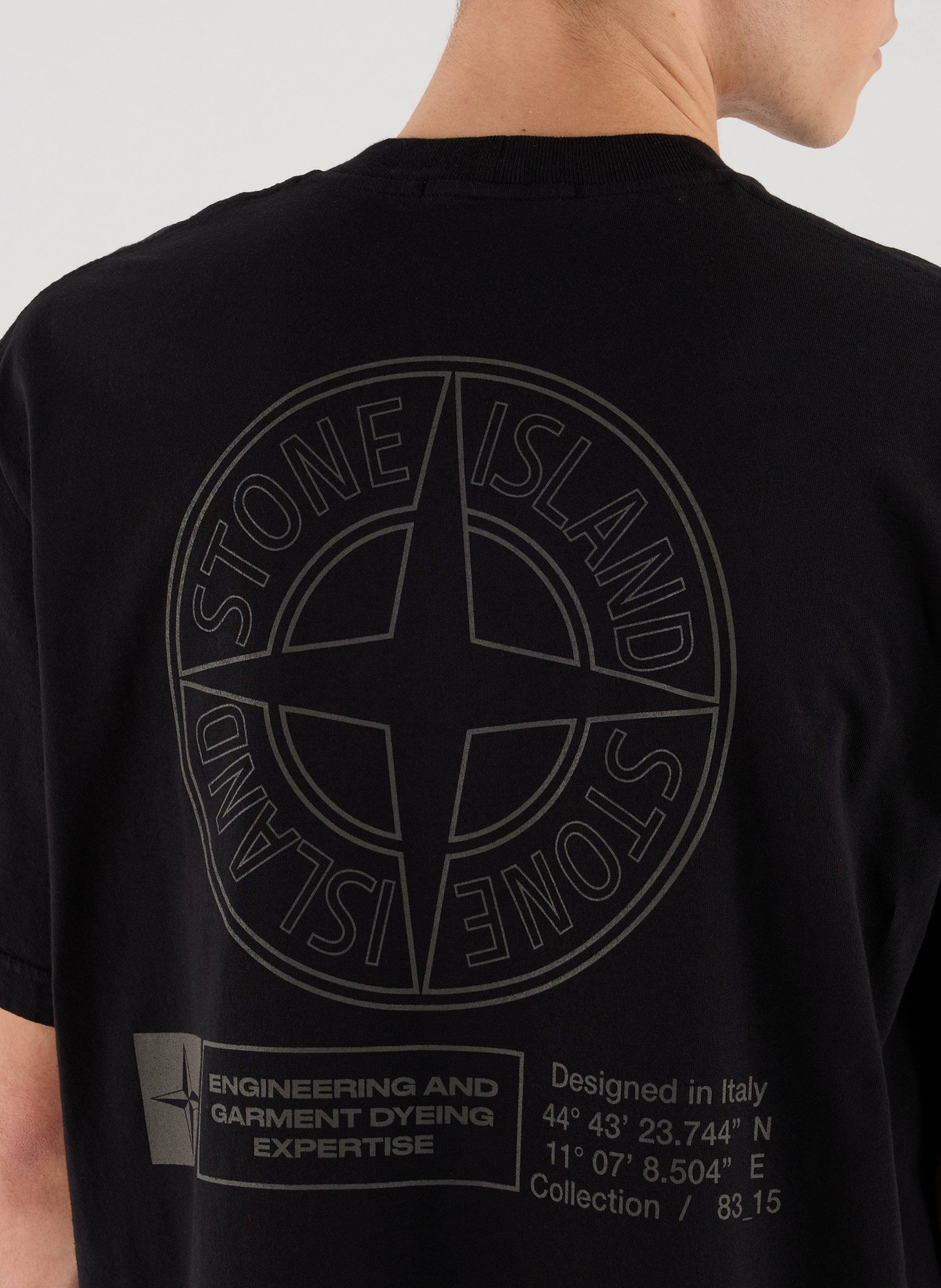 Plain cotton T-shirt with logo STONE ISLAND Black