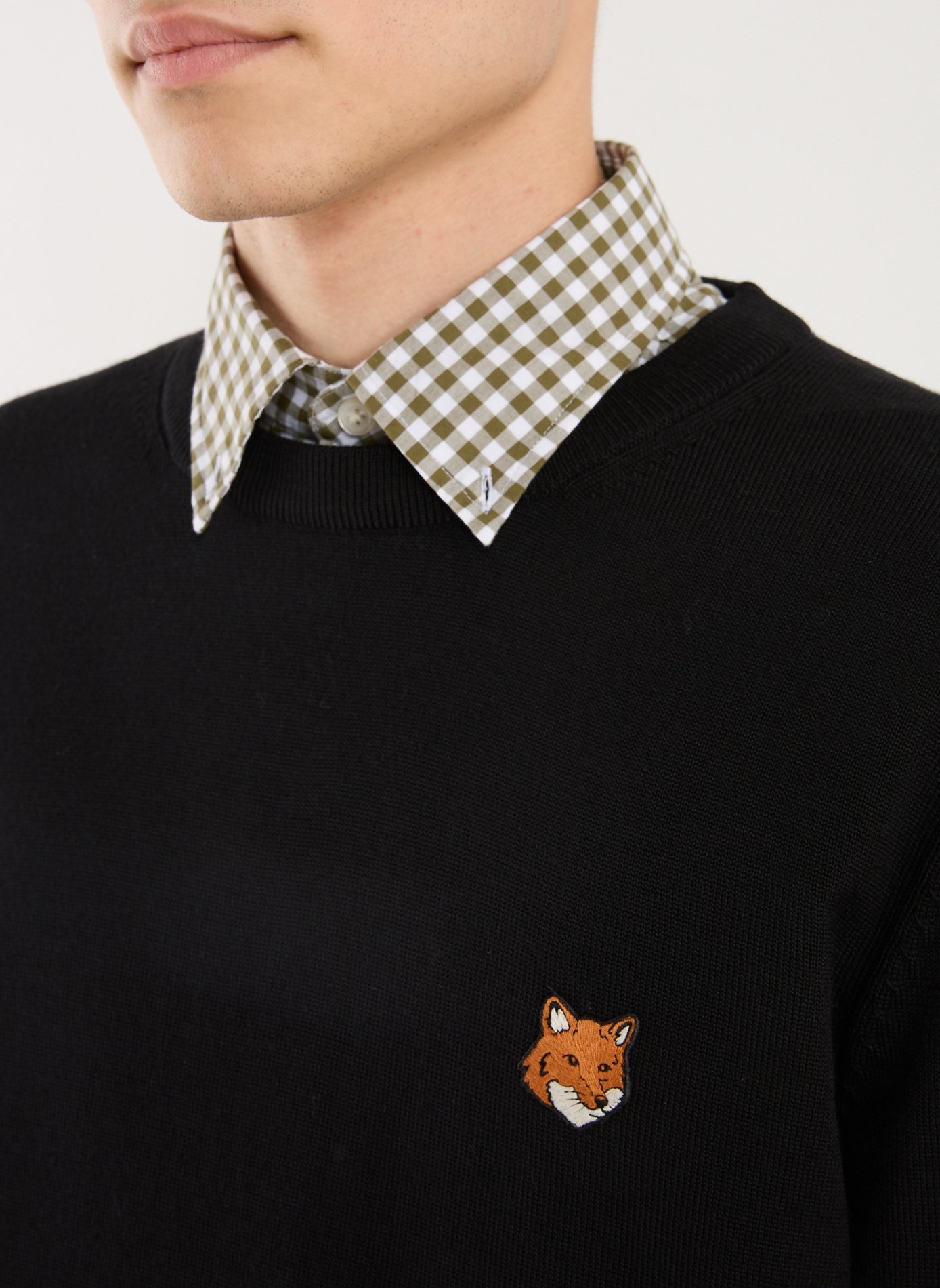 Fox Regular Merino Wool Sweater MAISON KITSUNÉ Black