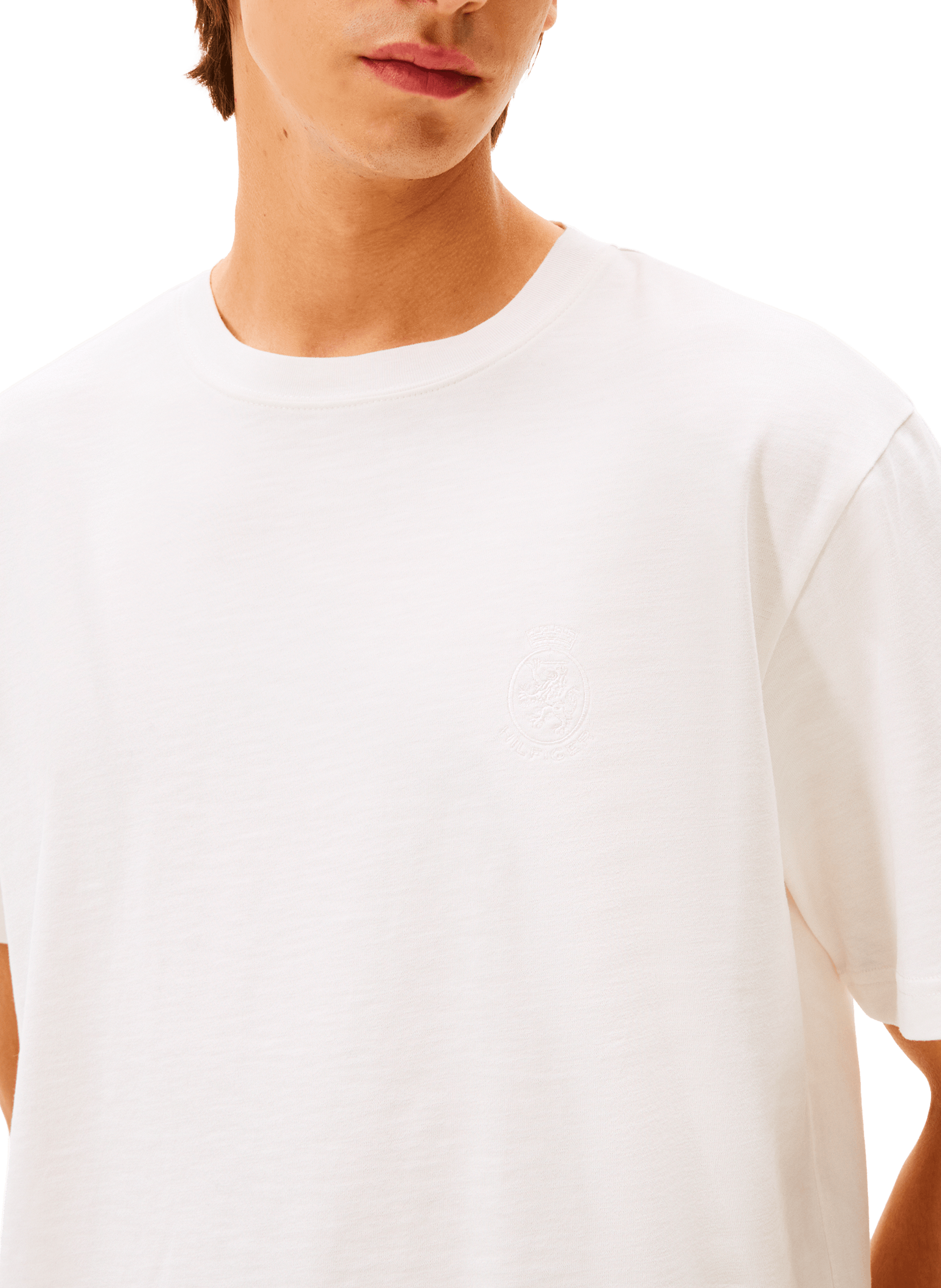 Cotton round-neck T-shirt TOMMY HILFIGER White