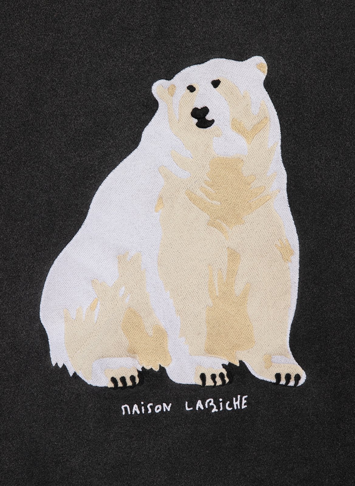 Pull droit brodé en coton MAISON LABICHE Noir