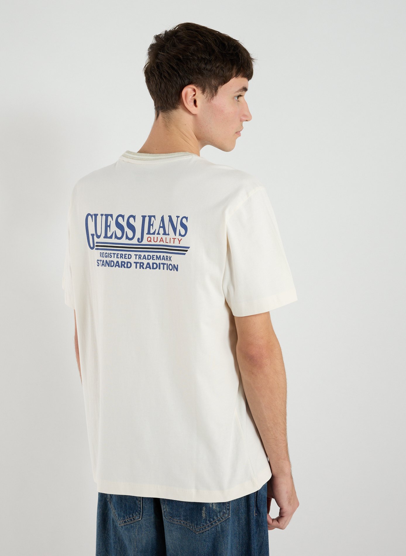 Cotton round-neck T-shirt GUESS White