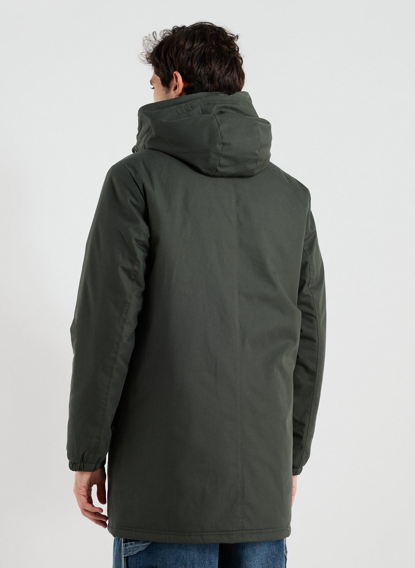 Hooded cotton-blend jacket  FAGUO Green