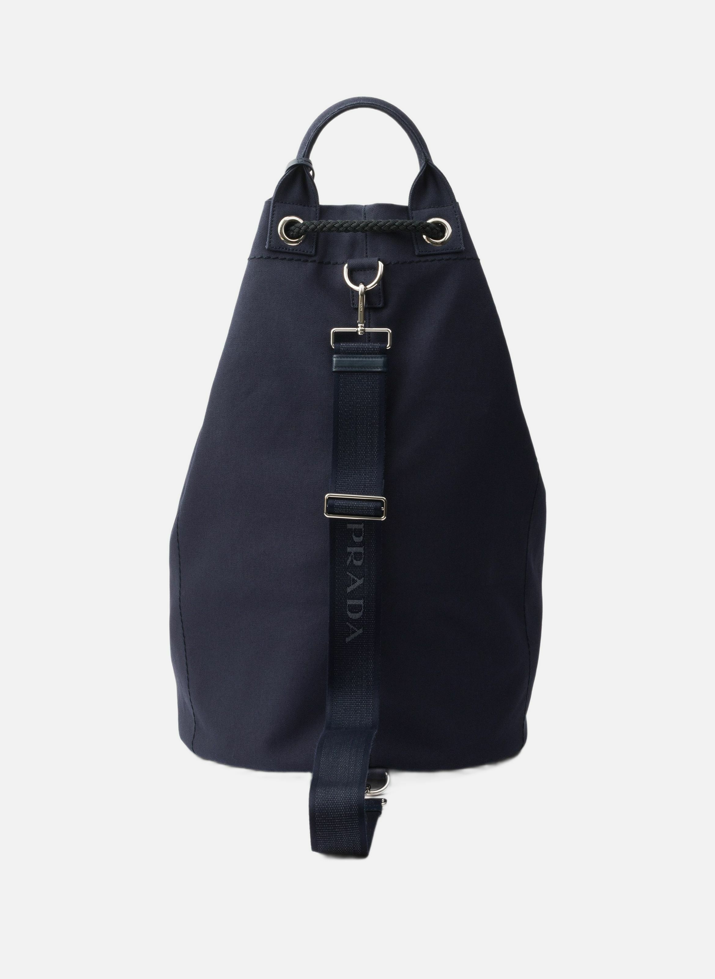 Sac de sport en toile avec cordon de serrage PRADA Bleu